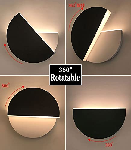 360° Rotatable LED Wall Lamp - Adjustable Bedside Light in White/Black, Modern Bedroom & Loft Lighting, Wall Decor for Hallway & Aisle - Perfect for Reading, Night Light, and Home Decoration