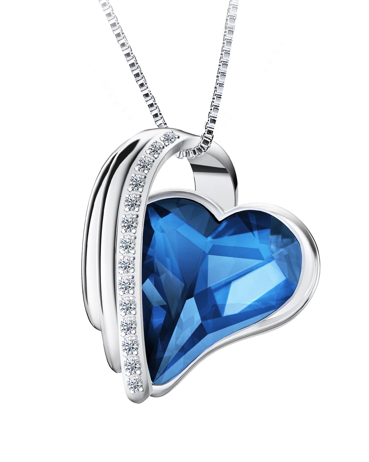 Birthstone Necklace for Mother's Day - Personalized Crystal Heart Jewelry Gift for Mom, Grandma, Sister, Wife & Daughter | Perfect for Anniversaries, Birthdays & Special Occasions