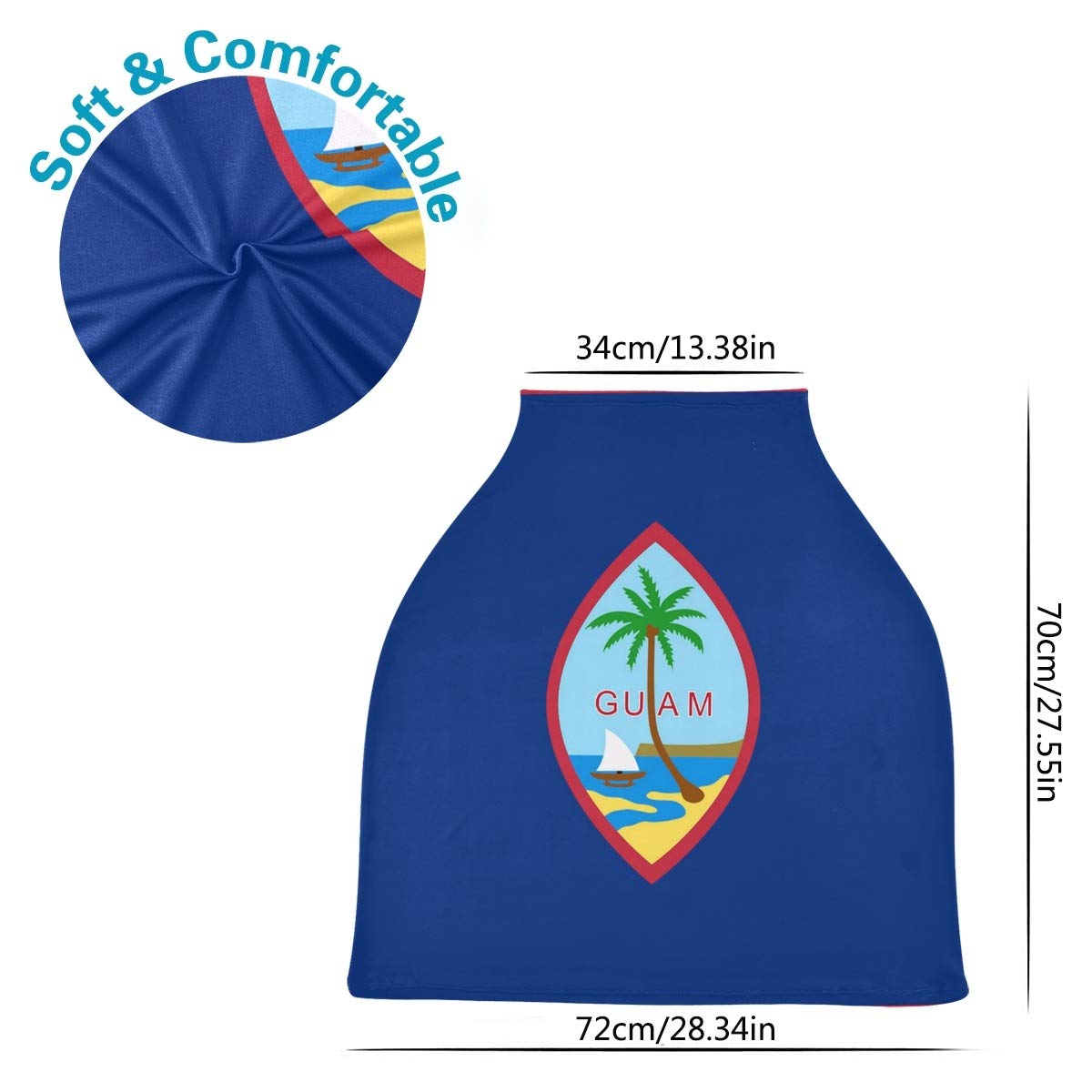 Guam Flag Nursing Cover - Breastfeeding Scarf & Baby Car Seat Canopy - Multi-Purpose Infant Stroller Cover for Girls and Boys - Perfect for Nursing, Shopping, and Outdoor Activities