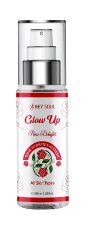 Key Soul Glow Up Rose Water Delight 100ml - Pack of 3 | Hydrating Facial Mist for Dry Skin, Makeup Setting Spray & Refreshing Toner | Perfect for Skincare Routine, Spa Days & On-the-Go Refreshment