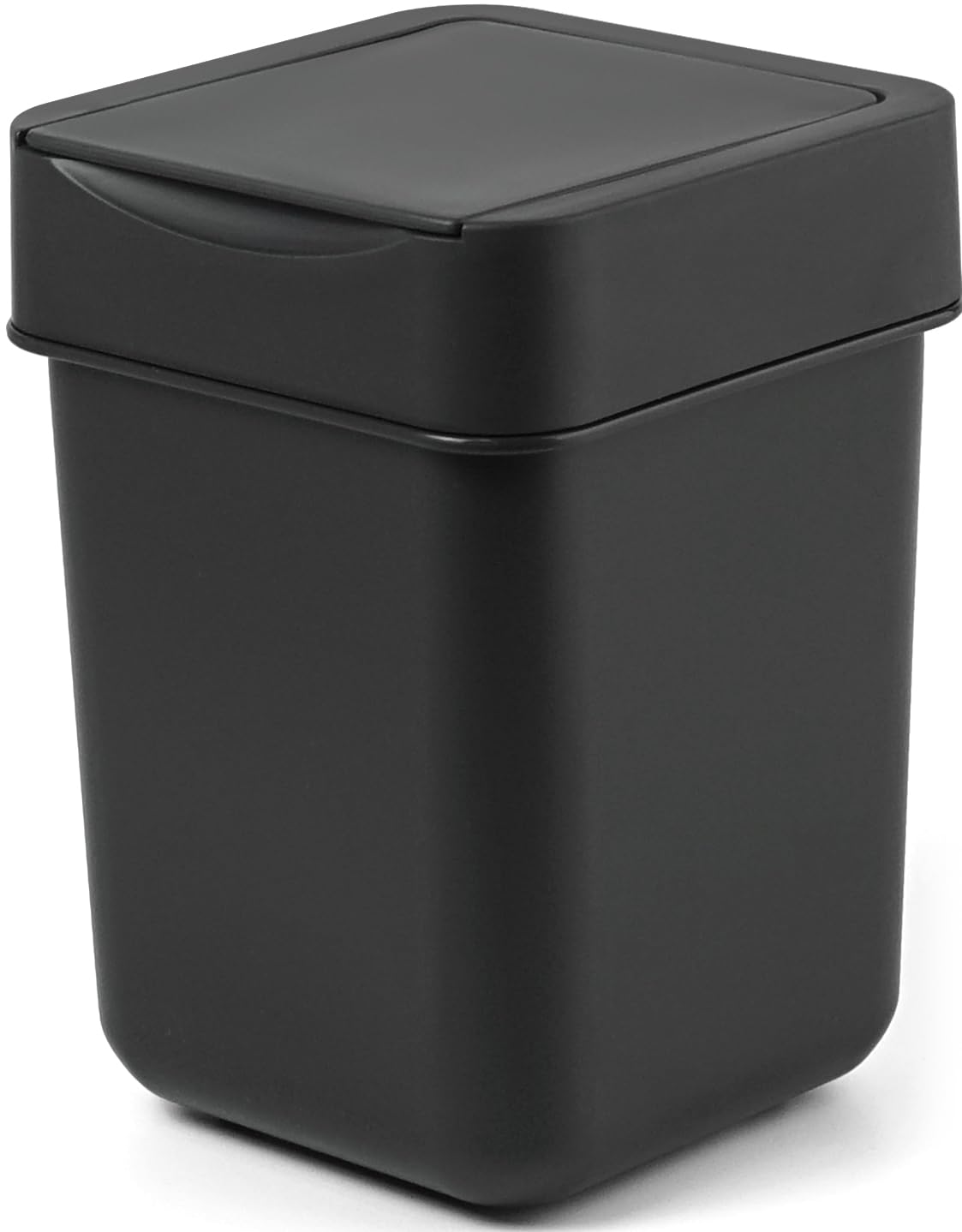 Carrotez 2 Liter Mini Trash Can - Small Wastebasket for Coffee Bar, Vanity, Desk & Countertop | Compact Garbage Bin for Office, Bathroom & Kitchen - Black