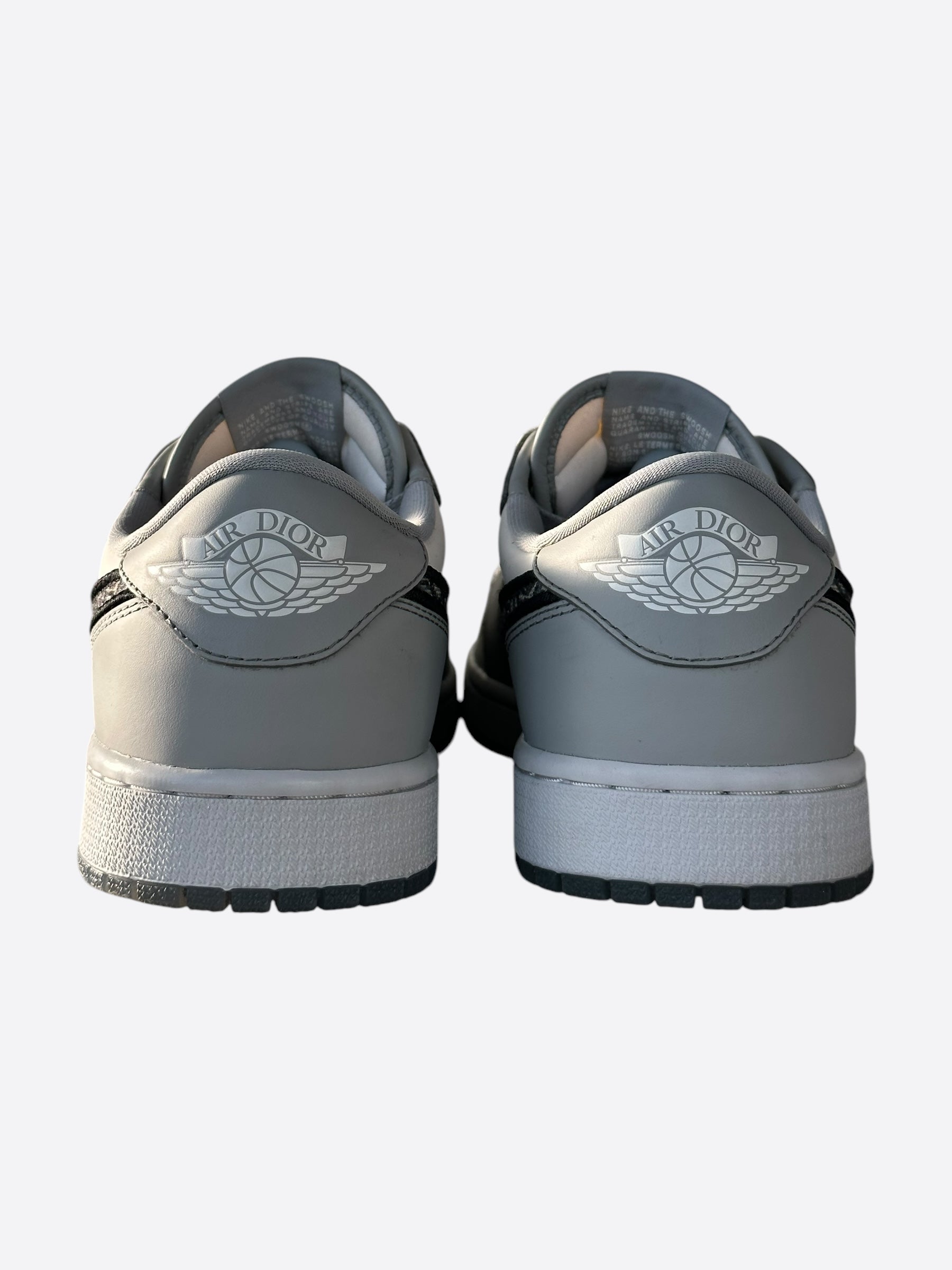 Dior Air Jordan Grey & White Oblique Low Top Sneakers for Men - Luxury Designer Casual Shoes for Streetwear & Fashion Outfits