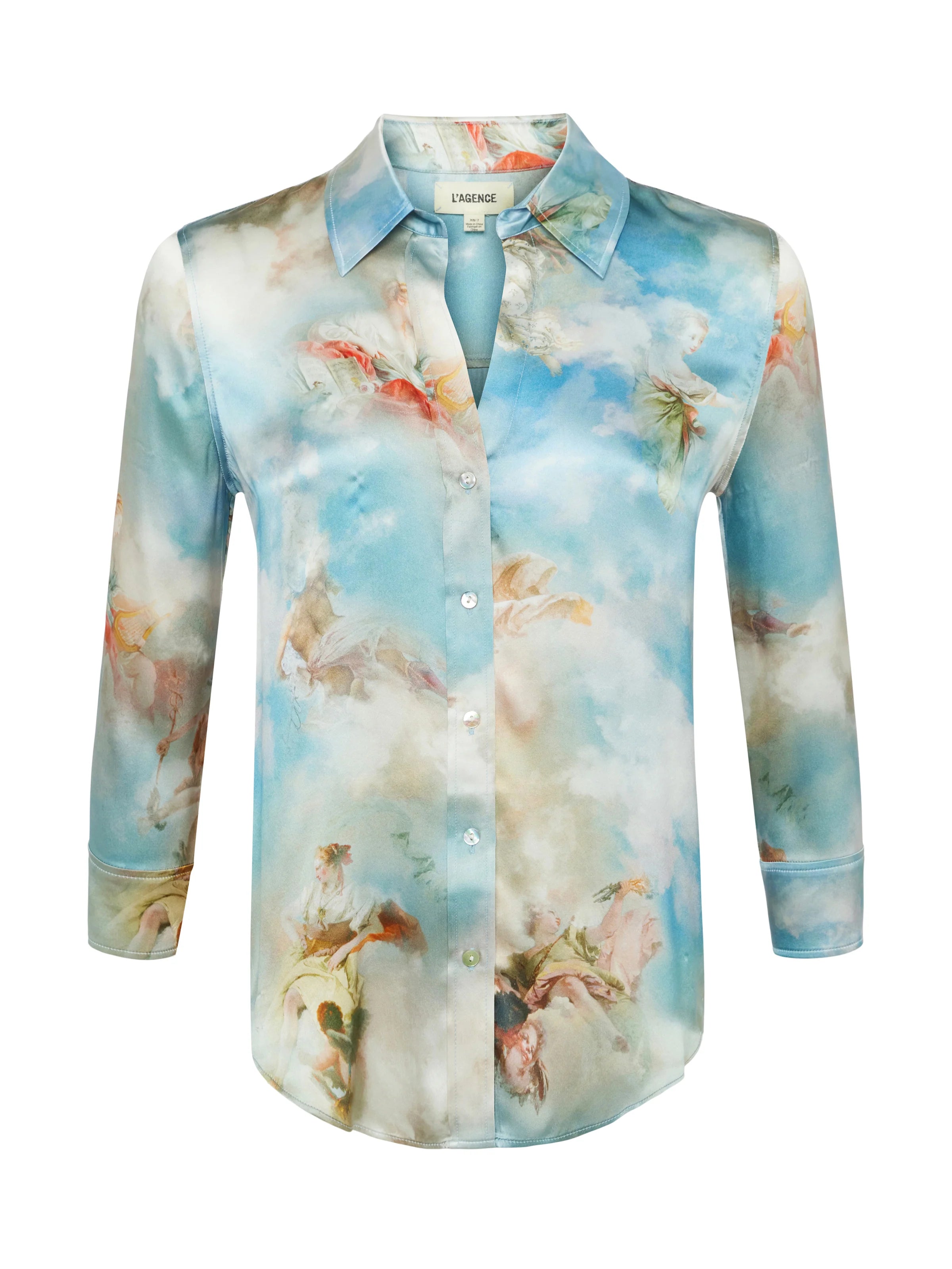L'Agence Dani Silk Blouse - Women's Luxury Silk Blouse for Work & Evening Wear | Elegant Button Down Shirt for Office, Date Night & Special Occasions