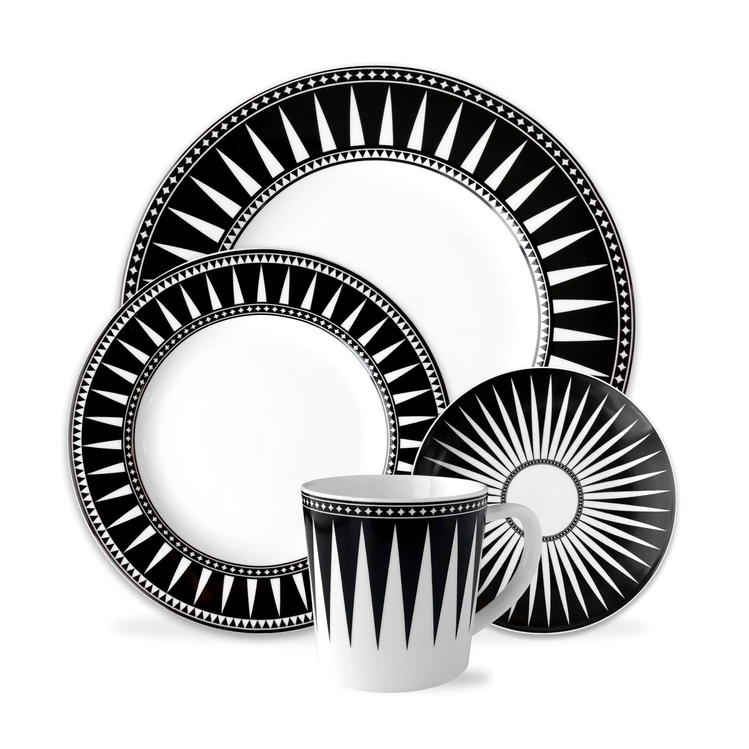 Elegant Black Burst Porcelain Salad Plate - 8-Inch Dinnerware Set for Restaurants, Weddings & Home Dining - Dishwasher & Microwave Safe
