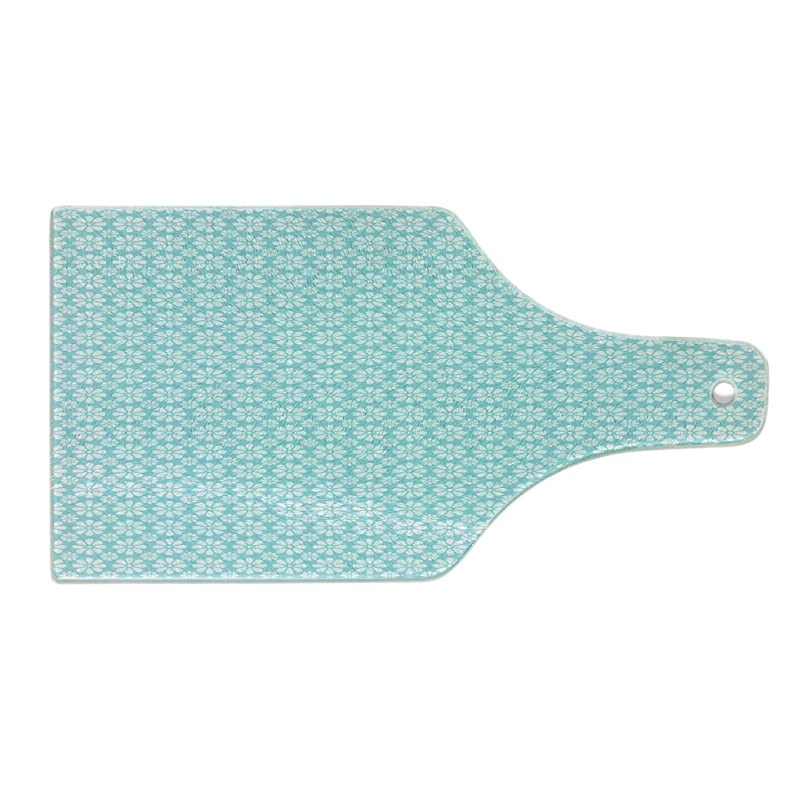 Ambesonne Galaxy Tempered Glass Cutting Board - Milky Way Starry Sky Design, Cosmic Universe Astronomy Theme, Decorative Serving Board for Kitchen & Dining - Wine Bottle Shape in Pale Blue & White - Perfect for Entertaining, Cheese Platters & Wine Pairings