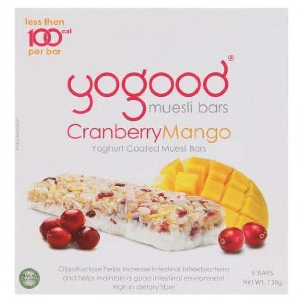 Yogood Cranberry Mango Muesli Bars 23g - Healthy Snack for Hiking & Office