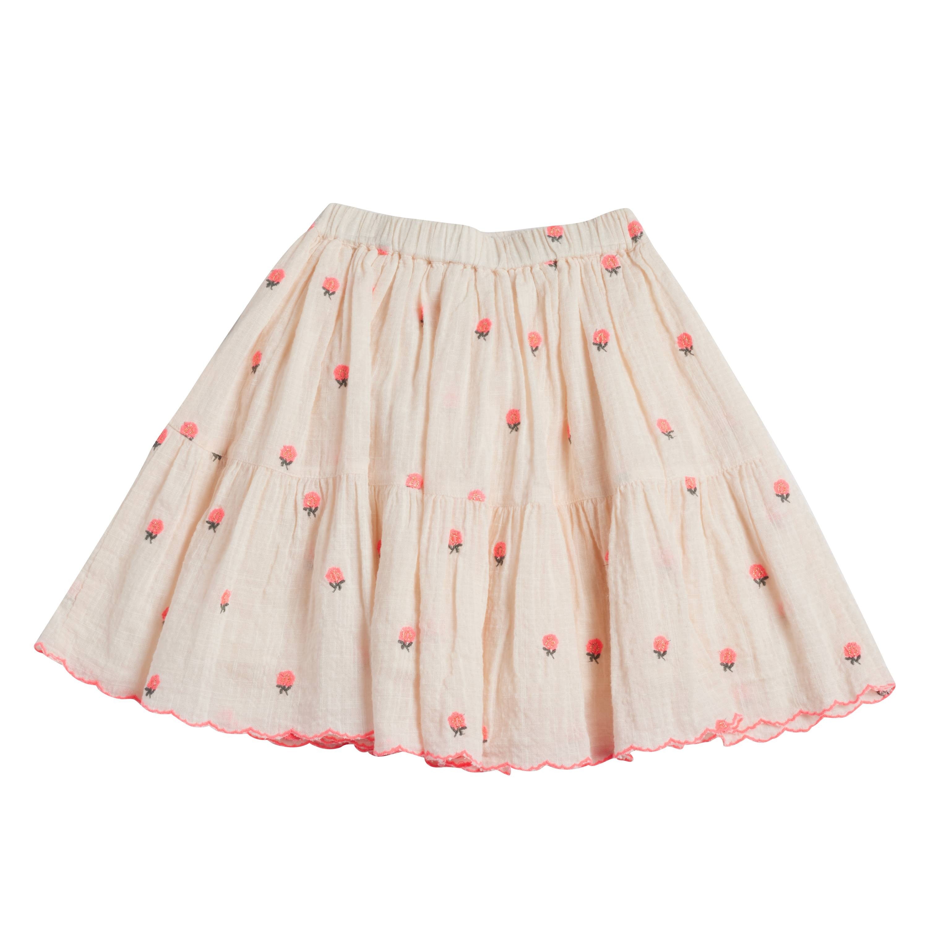 Bonheur du Jour Paris Albi Girl Skirt Floral Rose - Elegant French Floral Skirt for Girls, Perfect for Spring Outfits, Tea Parties & Special Occasions