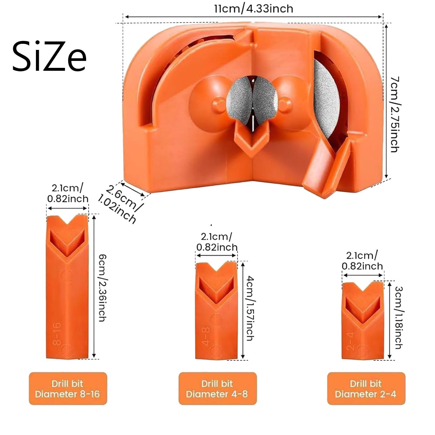 **Multipurpose Drill Bit Sharpener with 2 Grinding Wheels - High-Speed Steel, Masonry, Carbide, Cobalt & Tin-Coated Bits Sharpener - Also Works for Kitchen Knives & Scissors (2-Piece Set) - Perfect for DIY, Woodworking & Home Repairs**