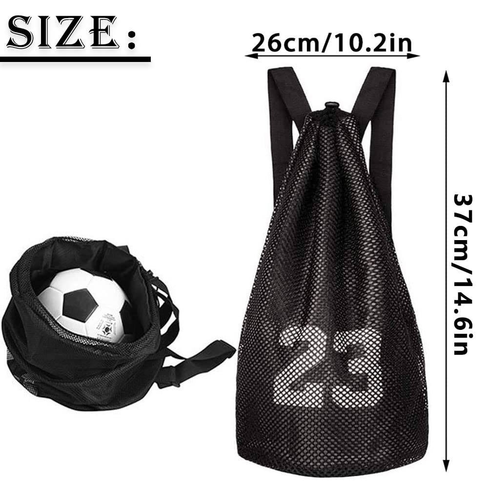 Adjustable Mesh Gym Backpack - Basketball Sports Bag with Drawstring, Multi-Purpose Workout Sack for Fitness, Training & Basketball - Perfect for Gym, Travel & Outdoor Sports (Black)