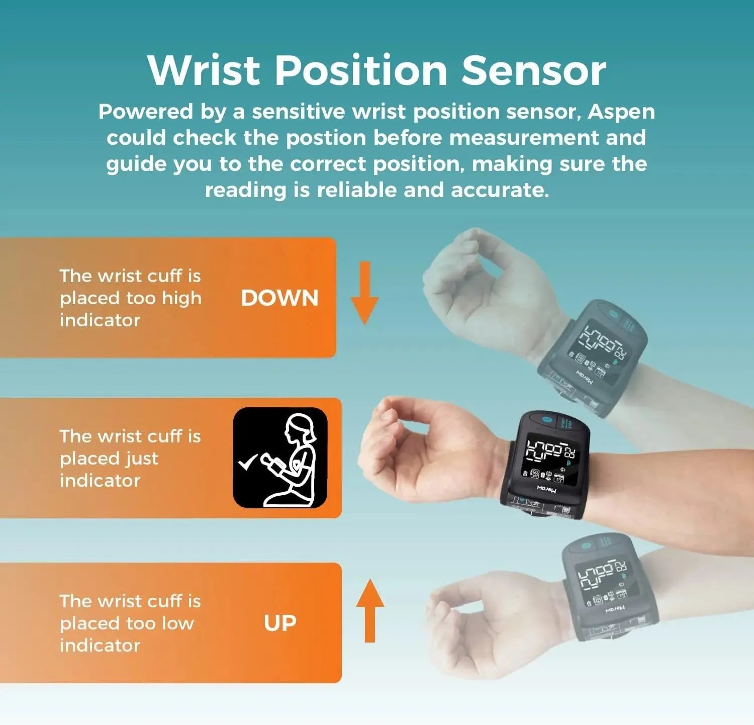 Meraw Aspen Bluetooth Wrist Blood Pressure Monitor - Accurate Wireless BP Monitor for Home Use, Fitness Tracking & Health Management