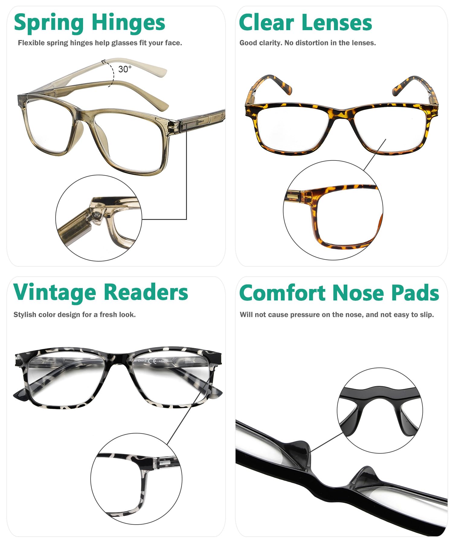 Eyekepper 12 Pack Fashion Reading Glasses for Men and Women +0.50 Strength - Lightweight Comfortable Readers for Office, Computer Work & Daily Reading