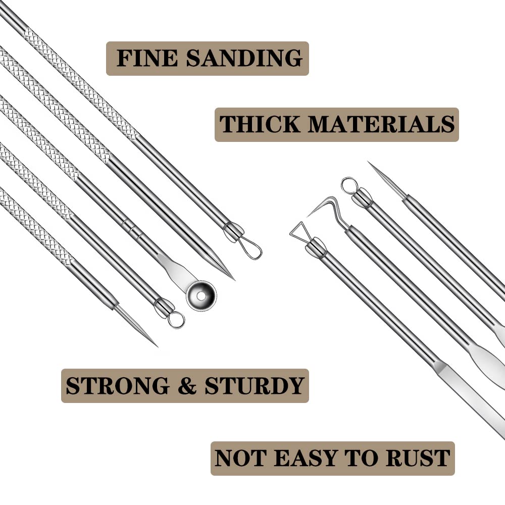 2022 Upgraded Blackhead Remover Kit - 9 Pcs Stainless Steel Pimple Popper Tools for Face & Nose, Acne Comedone Extractor Set for Whitehead & Blackhead Removal | Perfect for Home Skincare & Spa Treatments