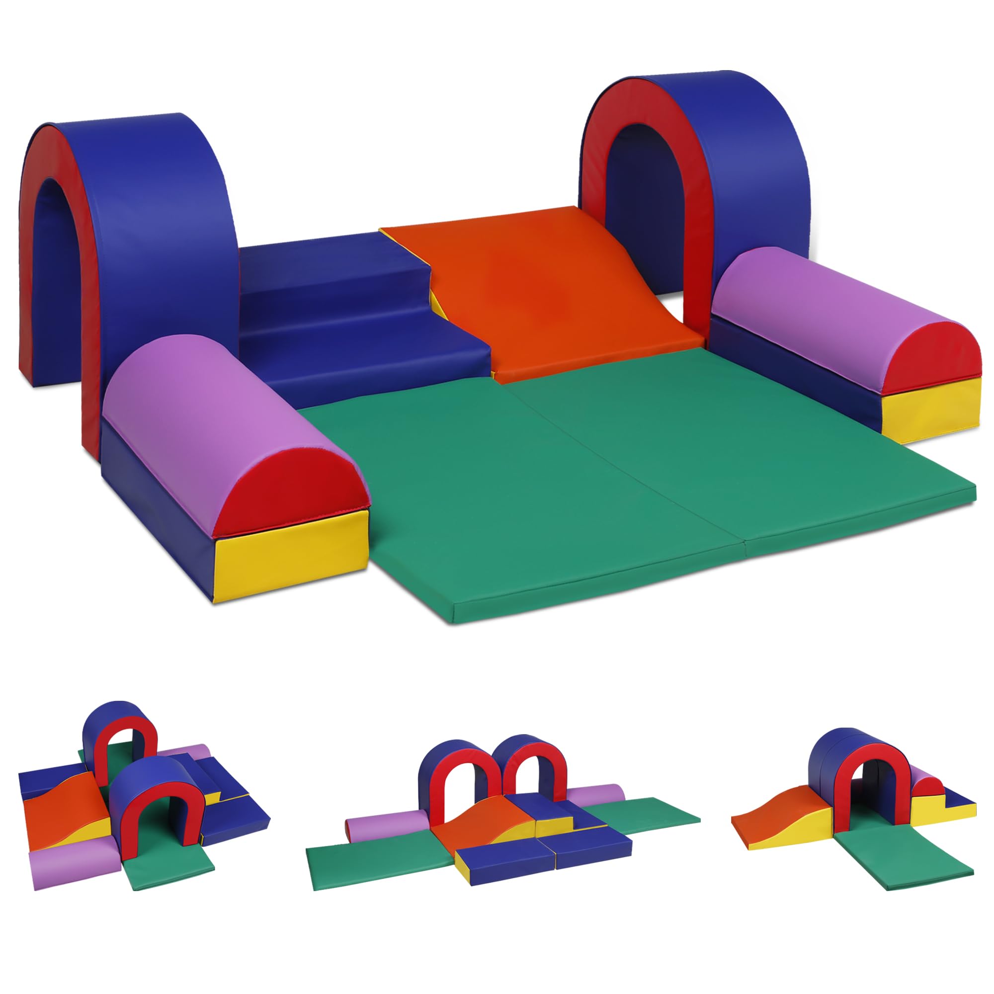 10 Piece Soft Foam Climbing Blocks for Toddlers - Lightweight Baby Climbing Gym Set - Safe Indoor Play Equipment for Crawling, Climbing & Sliding - Perfect for Nursery, Daycare & Home Playrooms