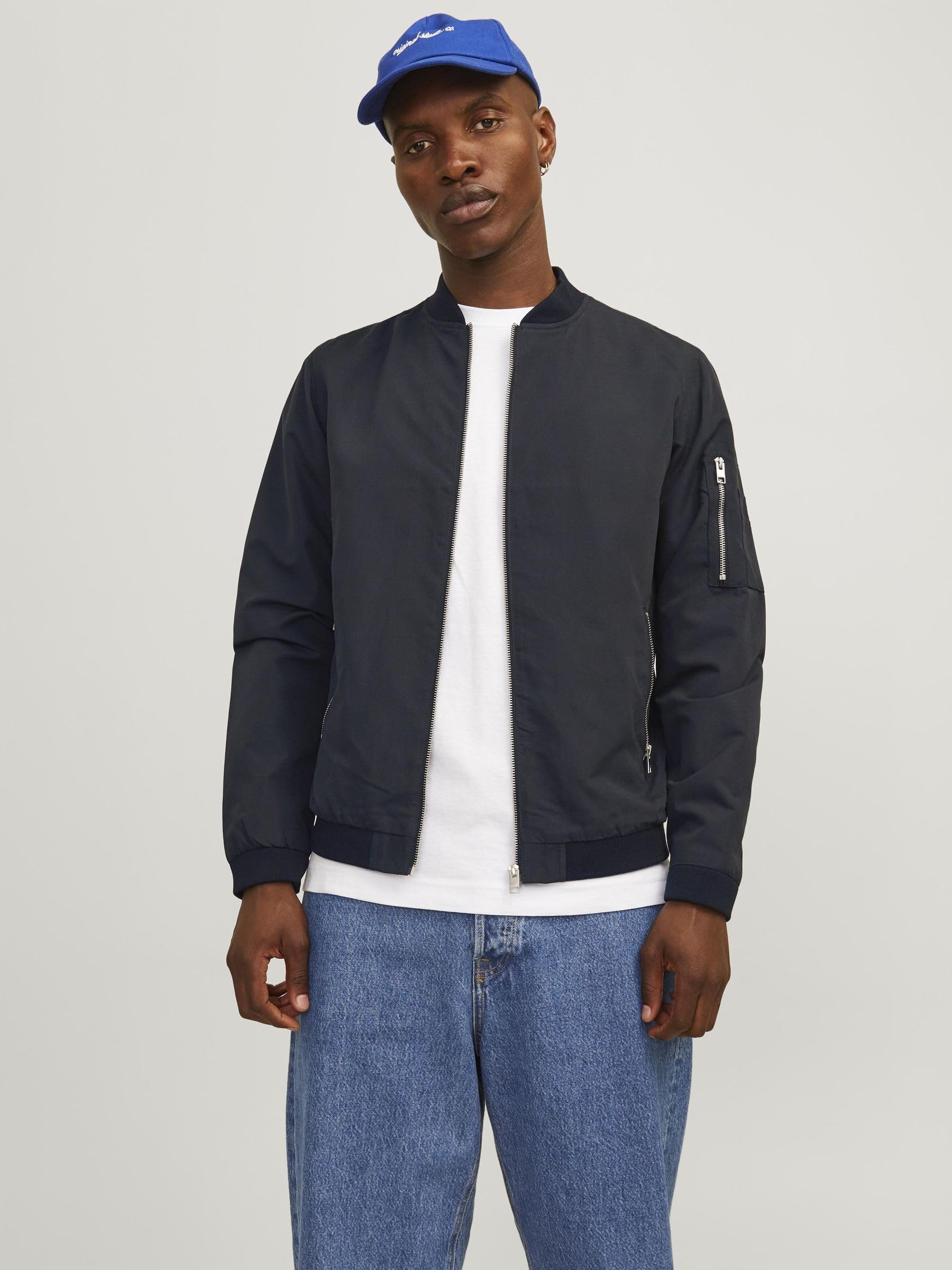 JACK & JONES Men's Plus Size Bomber Jacket for Casual Wear