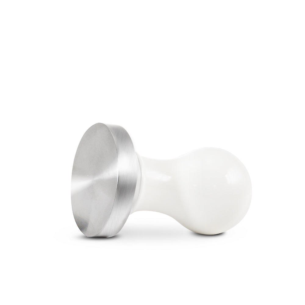 Professional Espresso Tamper with Compressor - White - Perfect for Baristas & Home Coffee Brewing