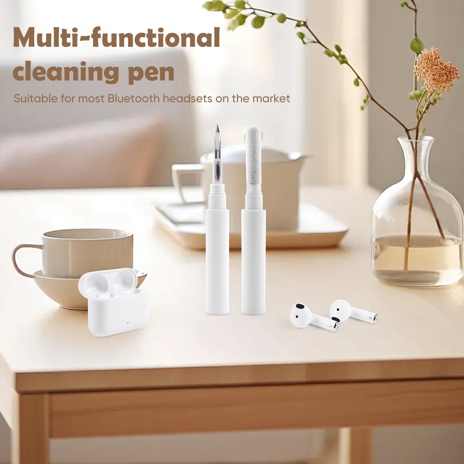 AirPods Cleaning Kit for Pro 1/2/3 - Wireless Earbud Cleaner with Brush for iPhone & Laptop Care