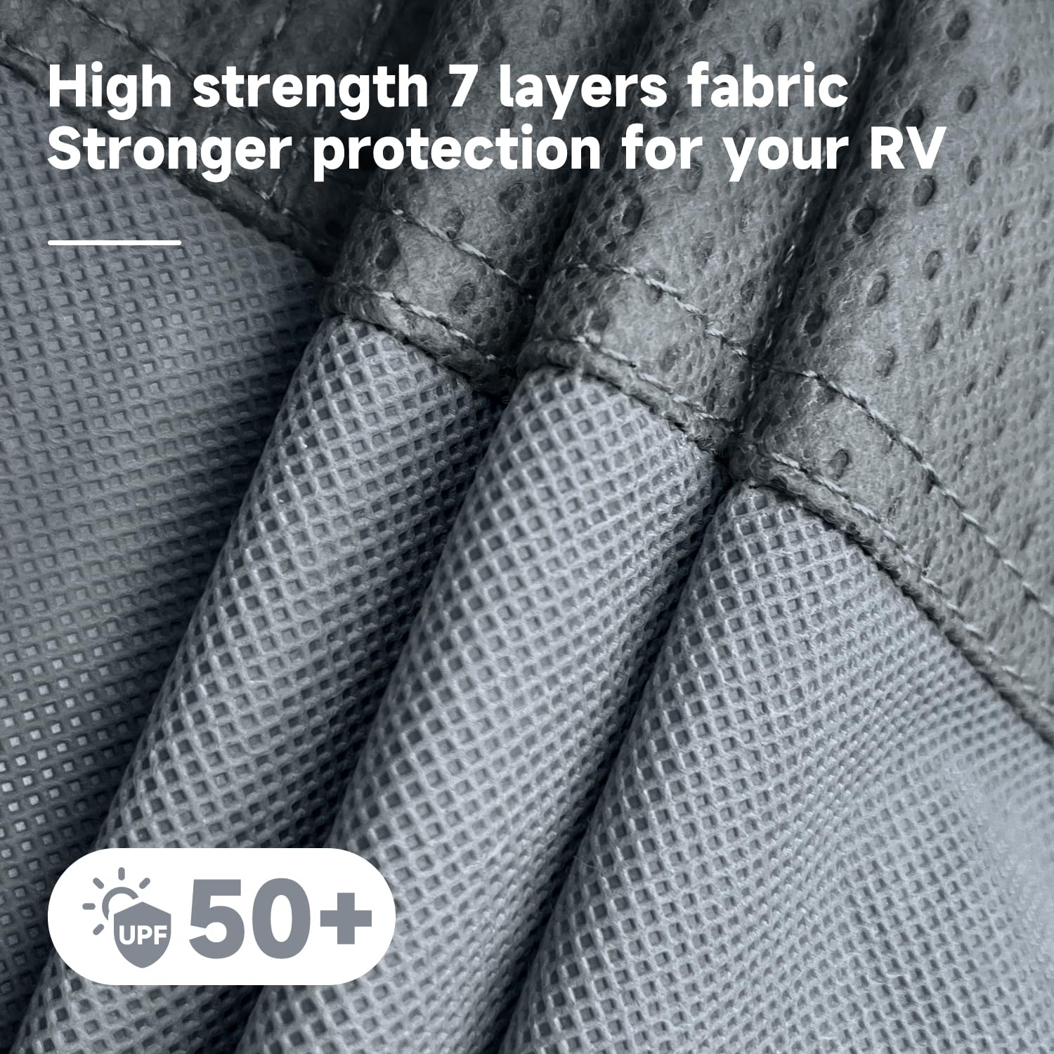 5th Wheel RV Cover Heavy Duty 7-Layer Extra-Thick Waterproof Windproof UV Protection - Fits 28' to 31' Trailers with Gutter Cover & 2 Bonus Straps - Perfect for Winter Storage, Storm Protection & Long-Term Outdoor Parking