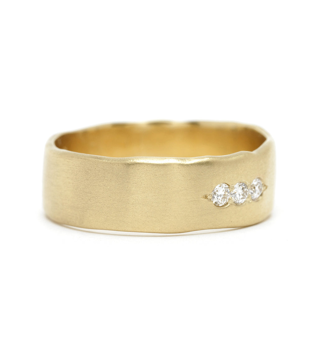 Organic Gender Neutral Diamond Wedding Band - Eco-Friendly & Ethical Wedding Ring for Men & Women - Perfect for Engagement, Anniversary & Commitment Ceremonies