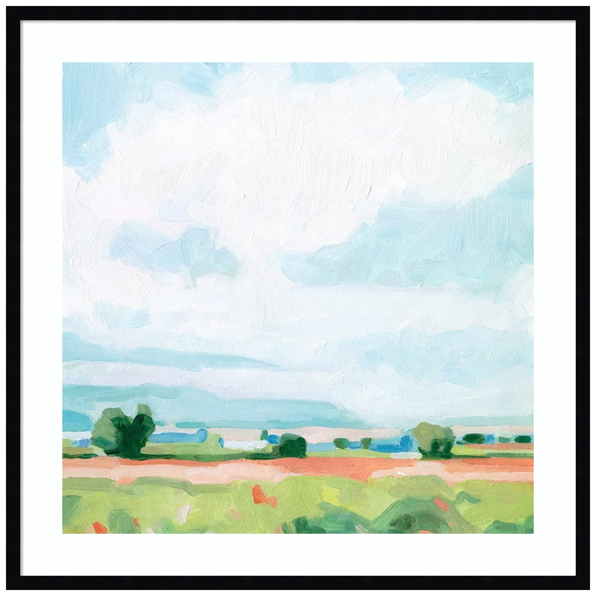 Emma Scarvey Spring Midday II Wood Framed Wall Art Print - 33x33 Inch Large Black Svelte Noir Frame - Perfect for Living Room, Bedroom & Office Decor