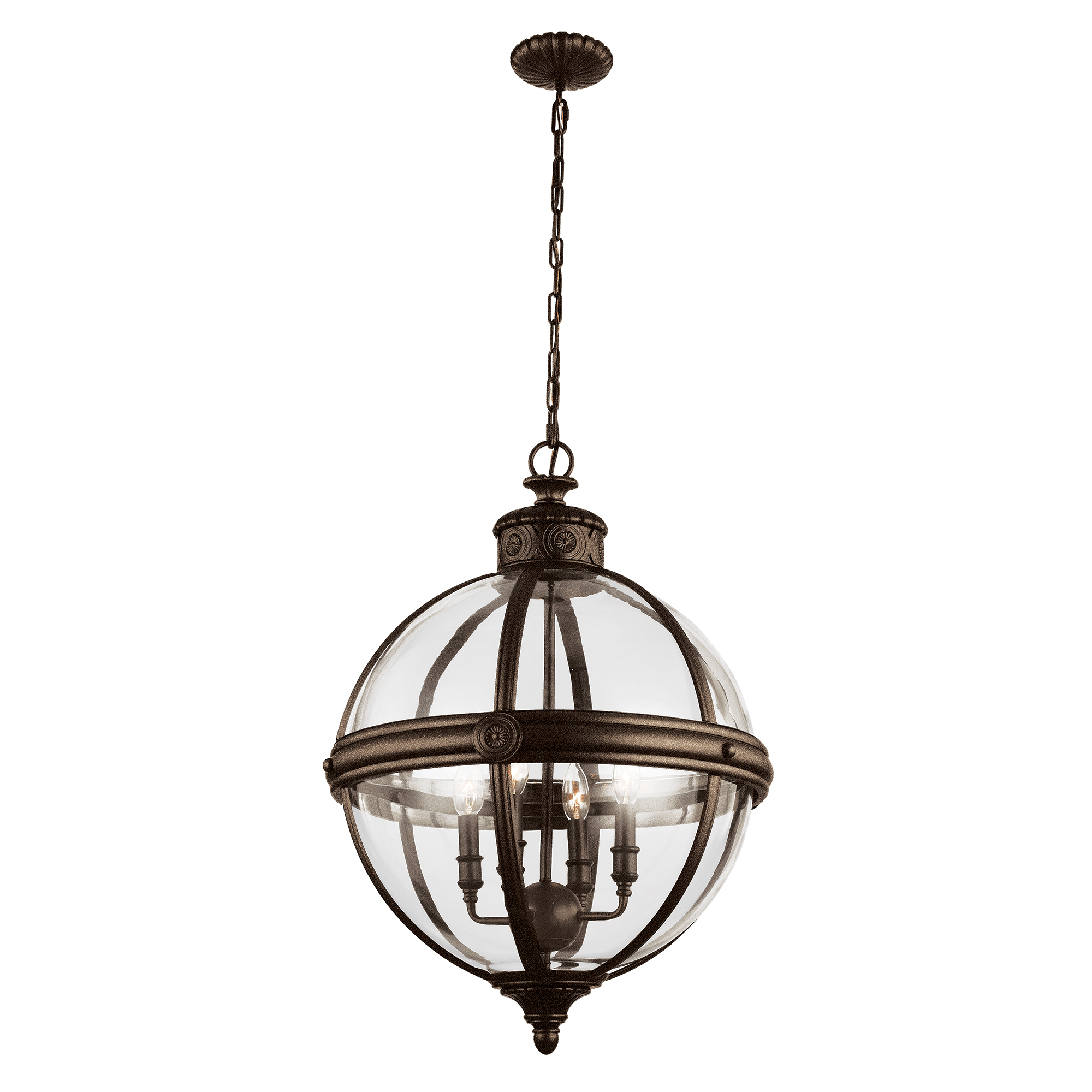 Adams 3/4Lt Center Ceiling Light Fixture - Brushed Nickel/Matte Black/Polished Chrome Finish - Modern Flush Mount Lighting for Bedroom, Kitchen & Hallway