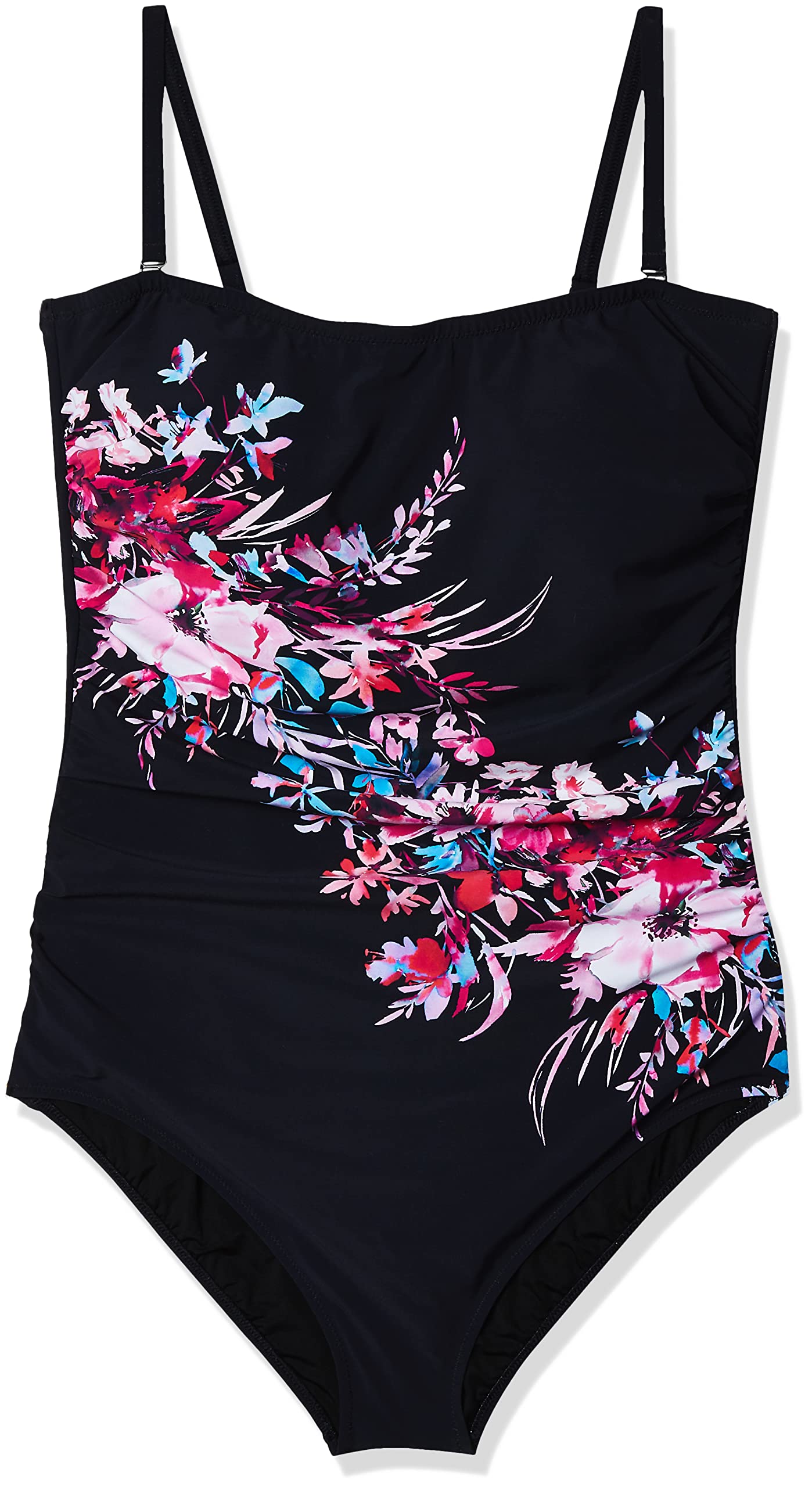 Gottex Women's Macaw Bandeau One Piece Swimsuit - Stylish & Comfortable Swimwear for Beach, Pool & Vacation | Floral Print & Adjustable Straps