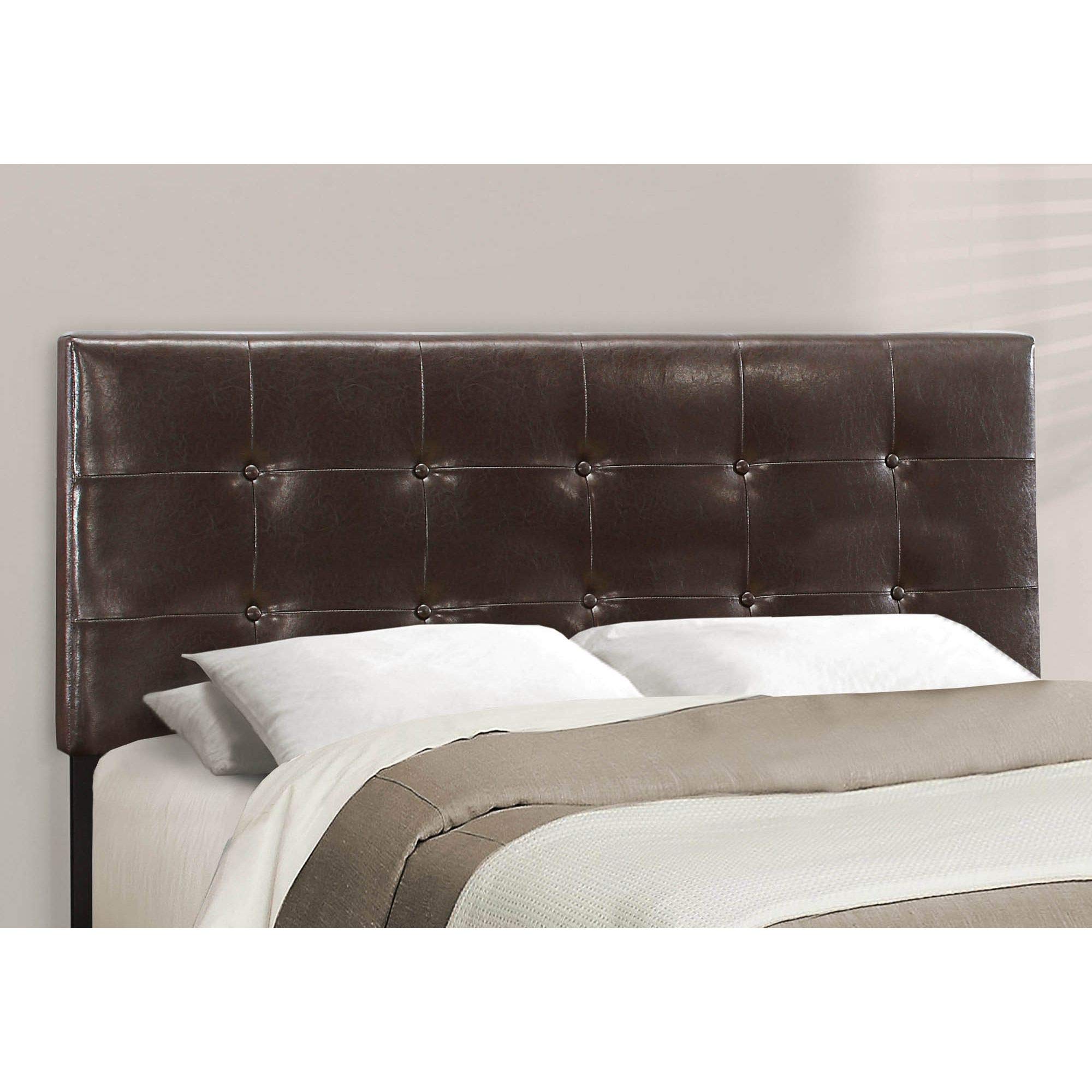 Offex Modern Queen Size Faux Leather Upholstered Bed Frame in Brown - Perfect for Contemporary Bedrooms & Master Suites