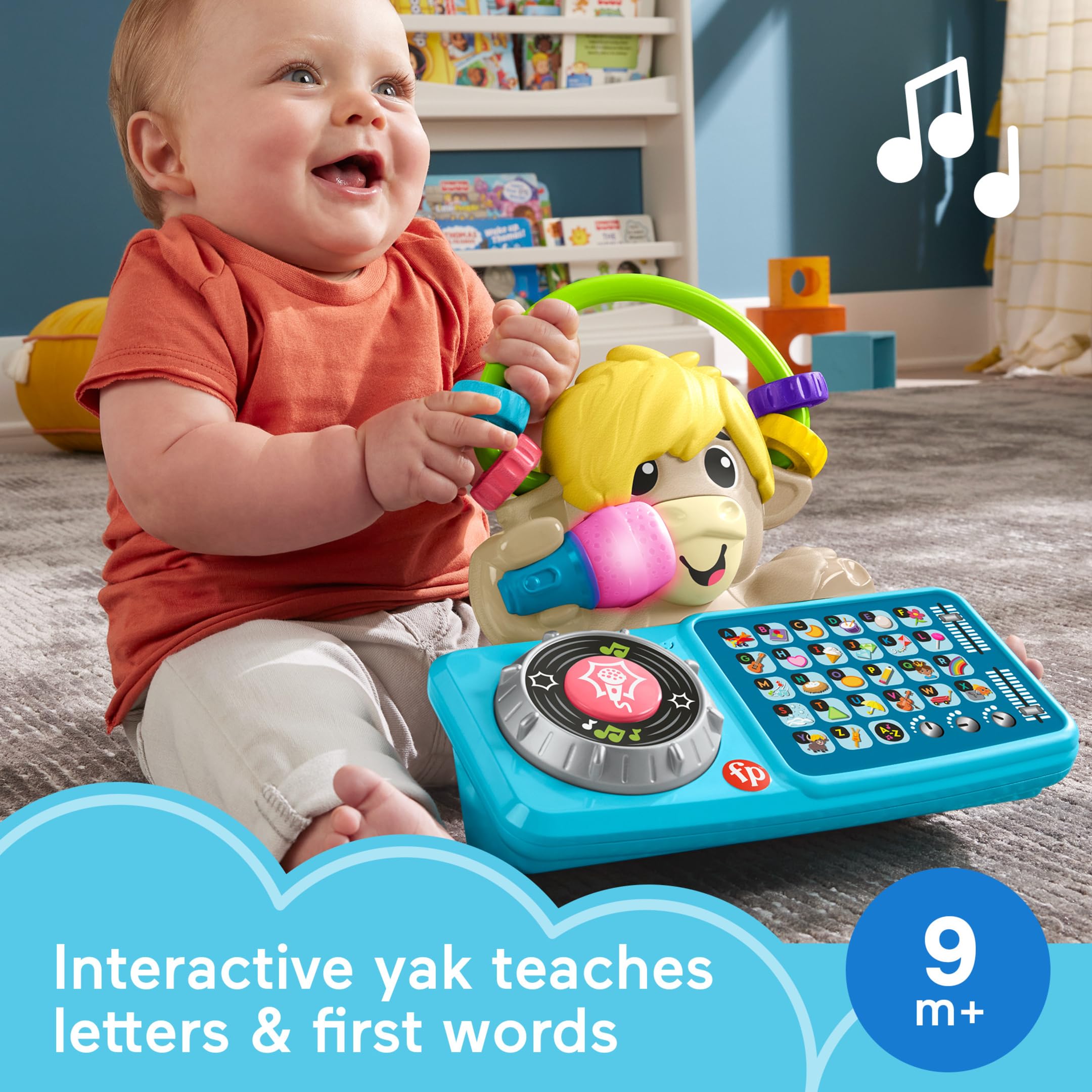 Fisher-Price Link Squad A to Z Yak - Interactive Baby Learning Toy with Music & Lights for 9+ Months | ABC Learning, Early Education | Compatible with Link Squad Toys | Perfect for Playtime, Nursery & Toddler Development