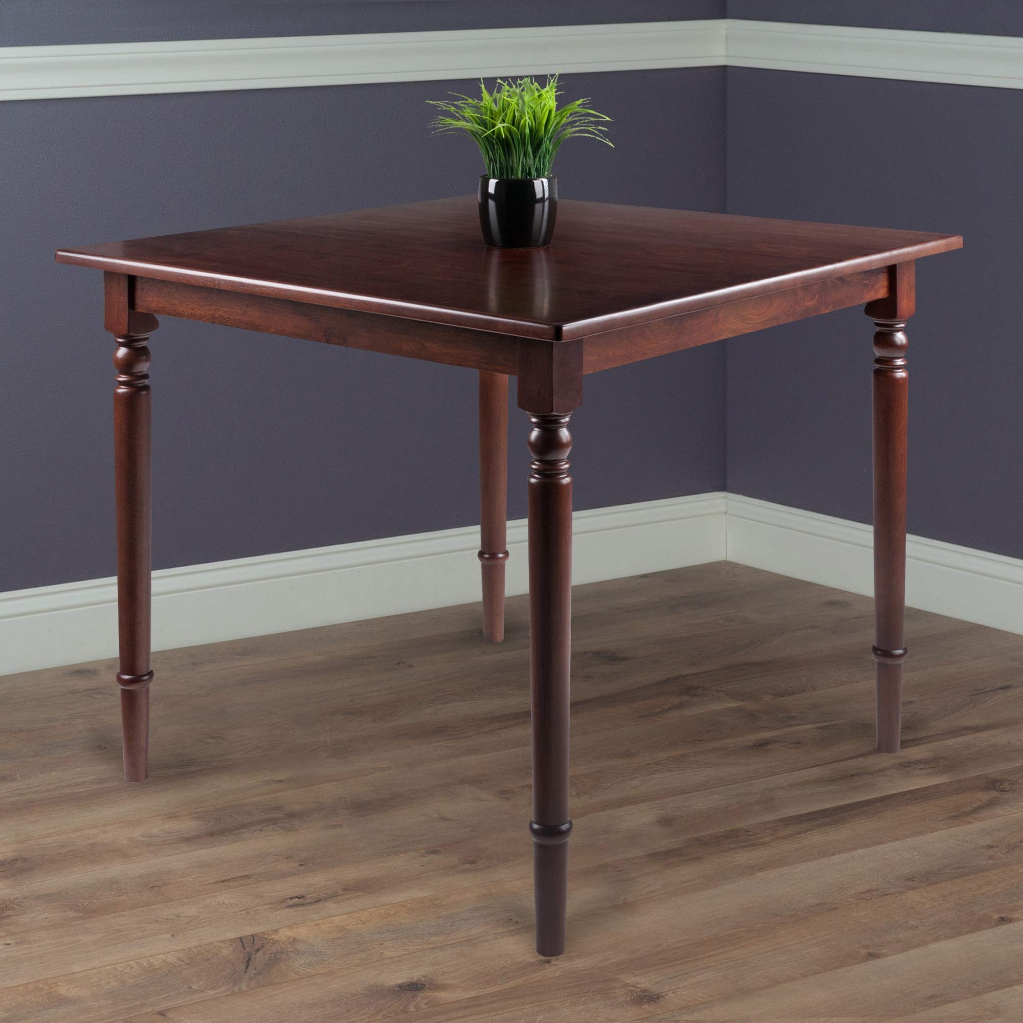 Ergode Mornay Dining Table - Elegant American Farmhouse Style Solid Wood Table with Walnut Finish for Dining Room, Kitchen, and Farmhouse Decor