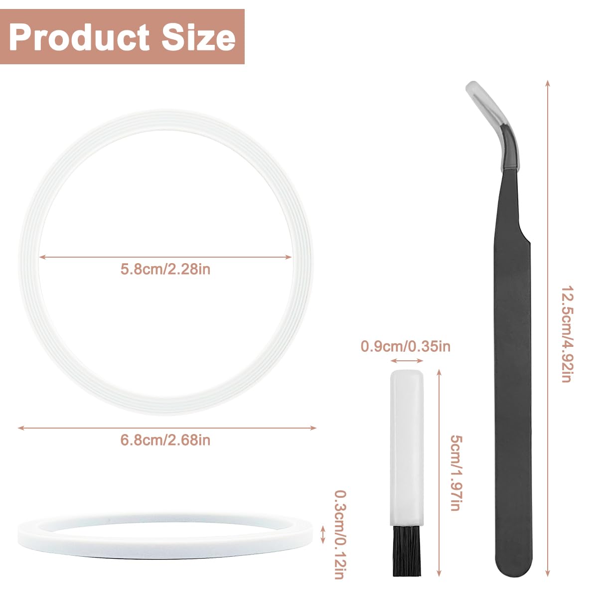 6 Pcs Owala FreeSip Water Bottle Gasket Set with Cleaning Brush - for Stainless Steel Cup Replacement