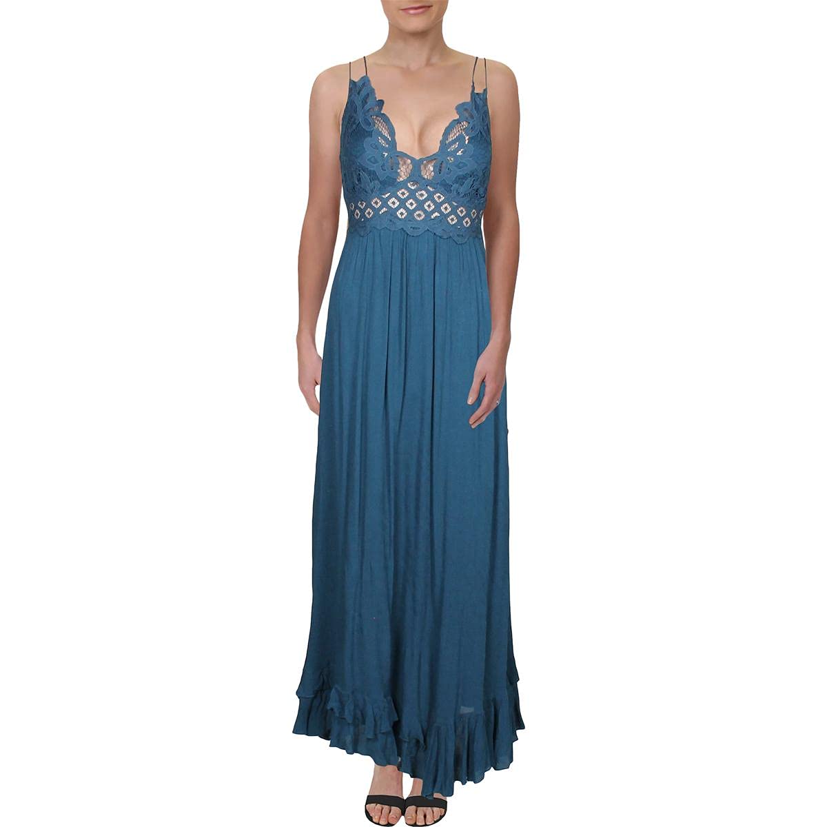 Free People Adella Maxi Slip Dress - Flowy Boho Long Sleeve Midi Dress for Women | Perfect for Beach Vacations, Date Nights & Summer Festivals