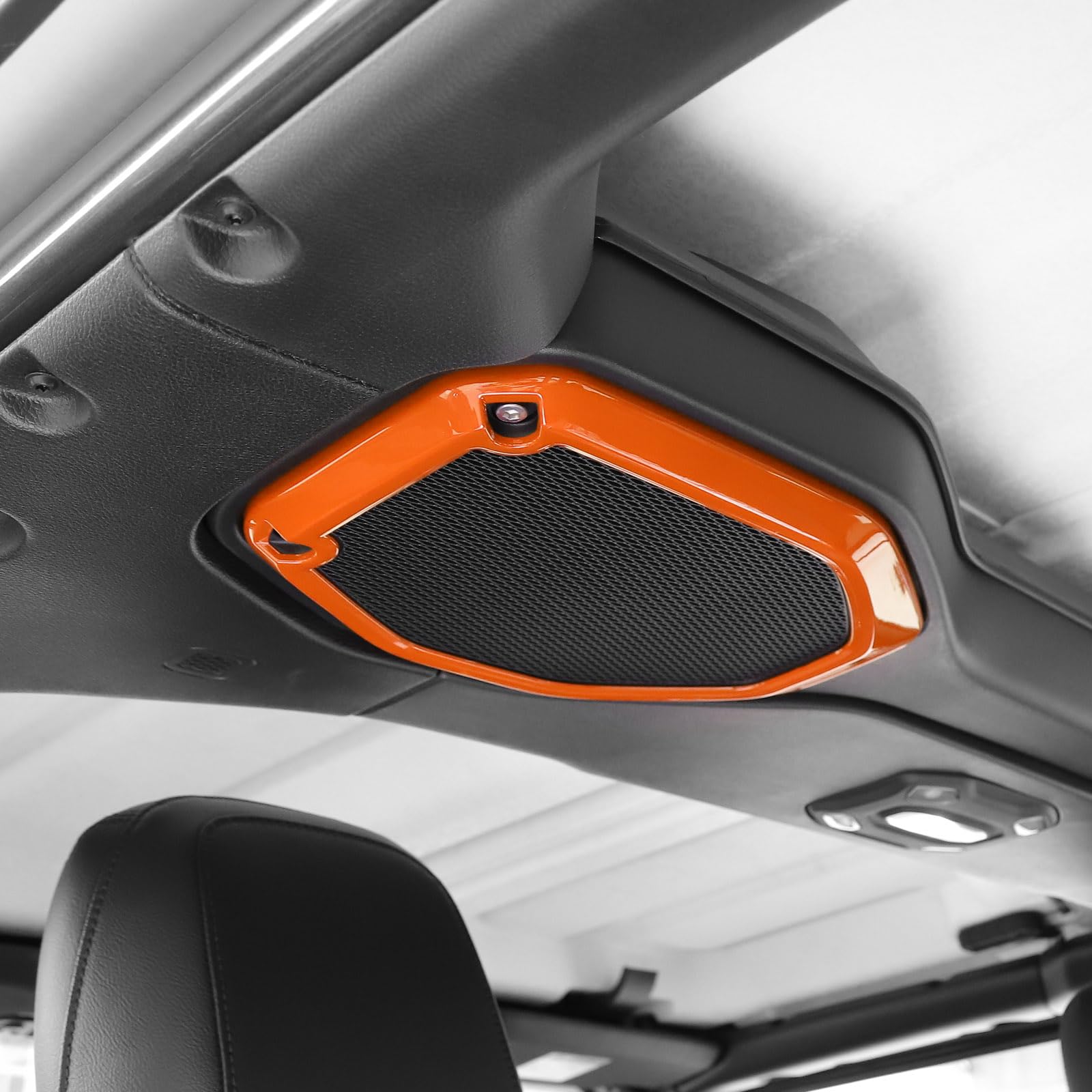RT-TCZ Orange Roof Speaker Cover Trim for Jeep Wrangler JL/JLU & Gladiator JT (2018-2023) - 2pcs Interior Accessories | Perfect for Off-Road Adventures & Custom Car Upgrades