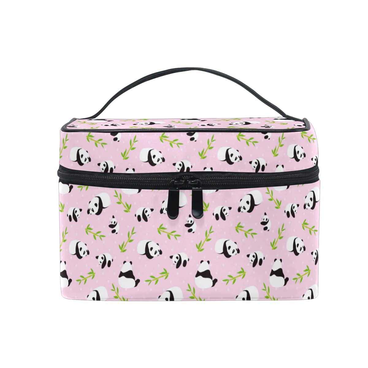 Cute Pink Panda Makeup Bag for Women & Teens - Waterproof Travel Cosmetic Organizer, Toiletry Pouch, Train Case - Perfect for Travel, Gym, School & Daily Use