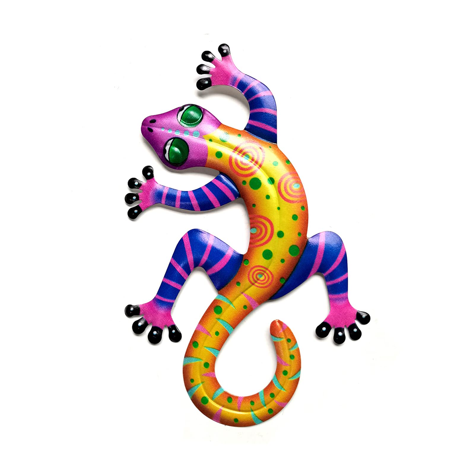 3D Metal Gecko Wall Sculpture - Handcrafted Lizard Wall Art Decor for Garden, Fence, Patio & Home - 8.5 Inch Outdoor/Indoor Decorative Accent Piece for Tropical, Desert or Nature-Themed Spaces