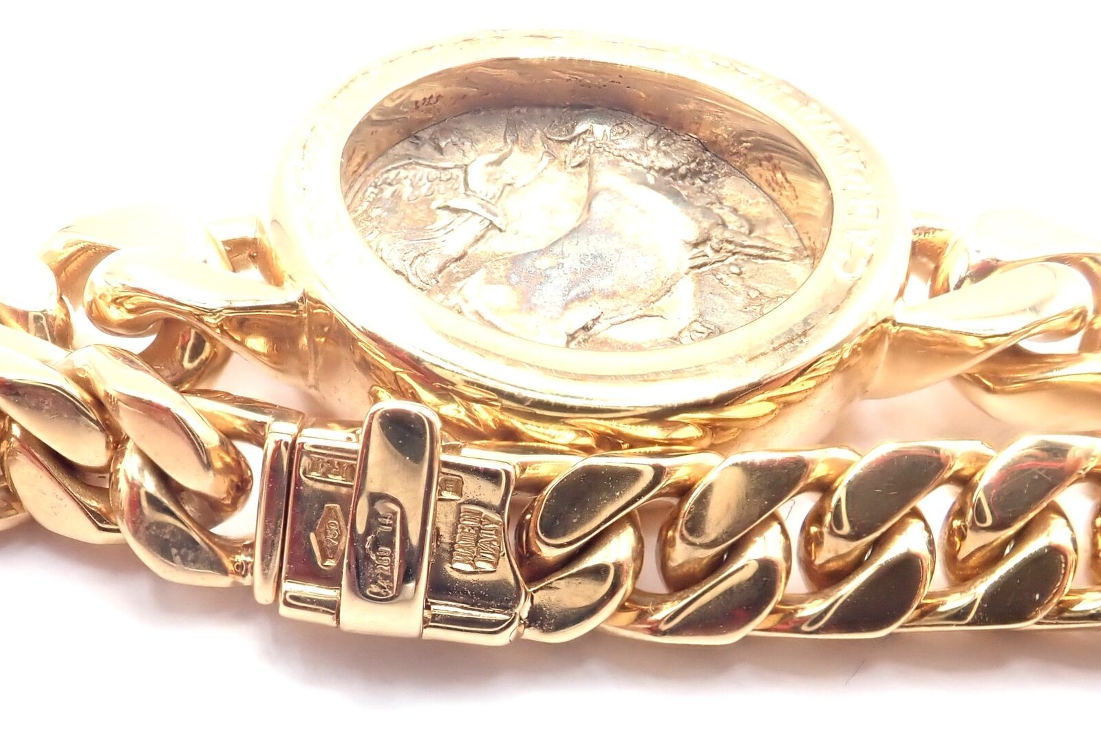 Authentic Bvlgari 18K Yellow Gold Monete Coin Link Necklace - Vintage Luxury Jewelry for Women - Perfect for Special Occasions & Gift Giving
