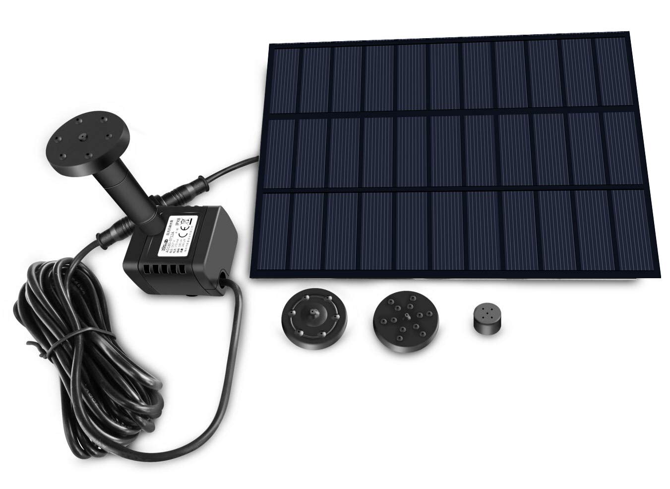 Solar Powered Fountain Pump Kit for Bird Bath, Small Pond, Garden & Fish Tank - Outdoor Water Feature with Solar Panel for Patio, Yard & Backyard Decor (Perfect for Attracting Birds & Enhancing Garden Aesthetics)