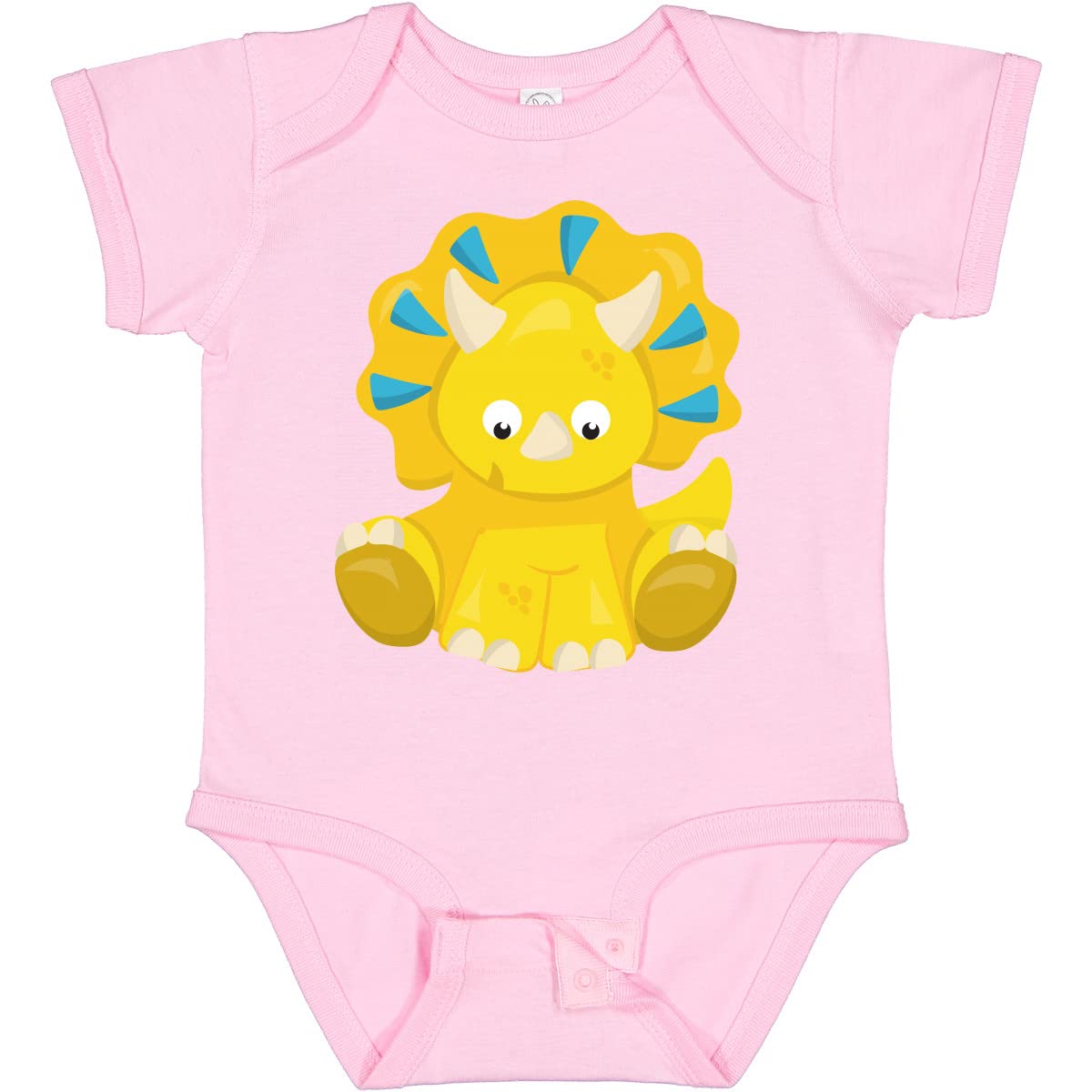 Inktastic Cute Dinosaur Baby Bodysuit - Adorable Triceratops Dino Onesie for Infants & Toddlers | Perfect for Playdates, Daycare & Family Photos