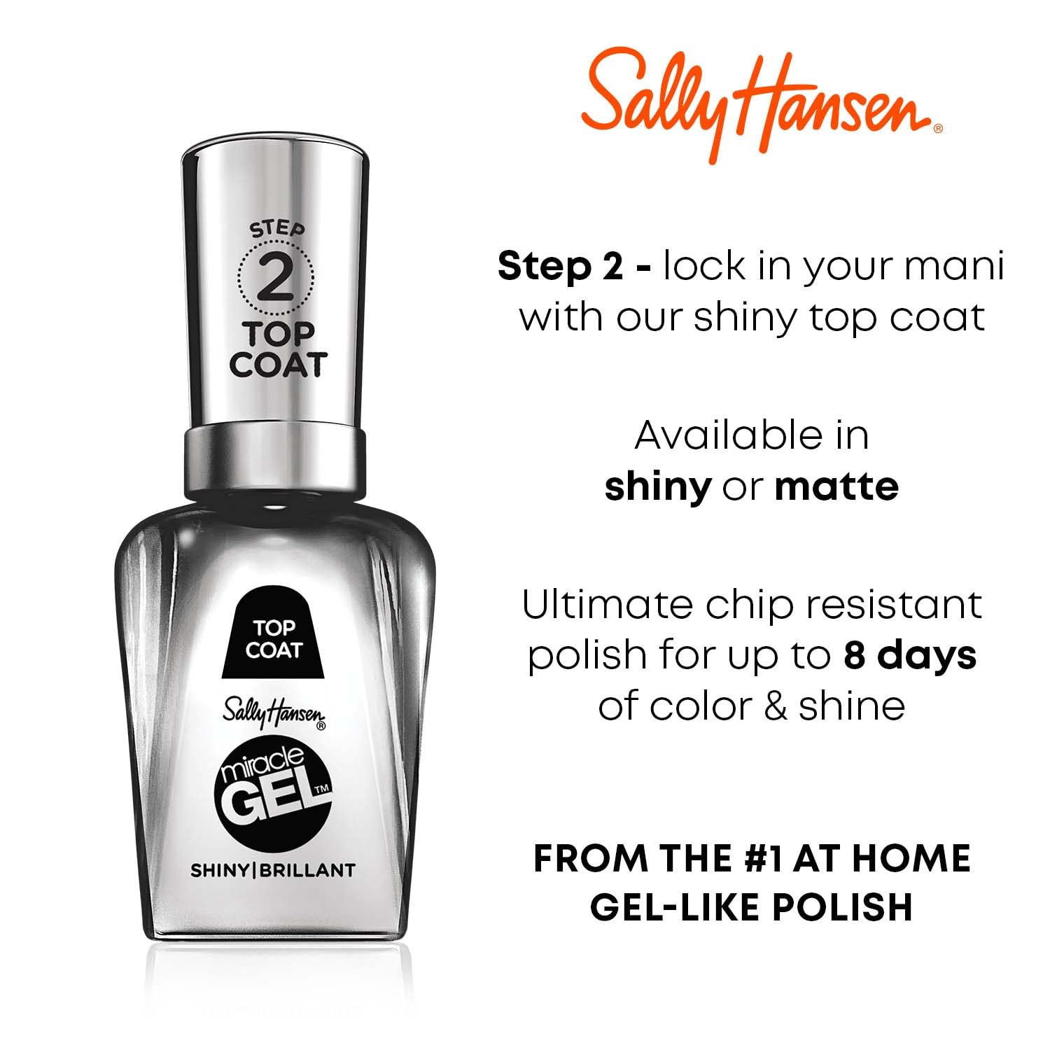 Sally Hansen Miracle Gel™ Bordeaux Glow Red Nail Polish - Long Lasting Gel-Like Formula, No UV Lamp Needed - Perfect for Manicures, Pedicures & Special Occasions