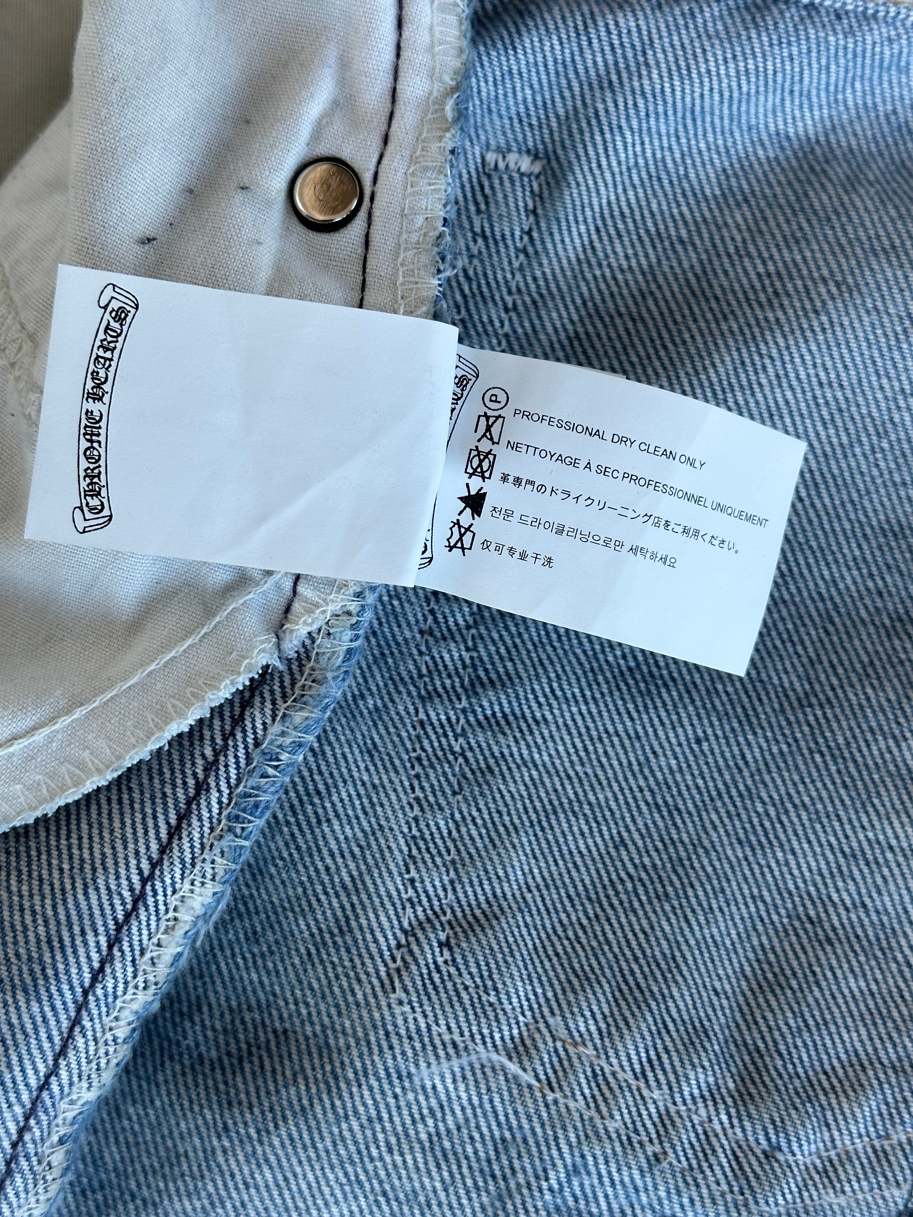 Chrome Hearts x Levi's Blue & Black Cross Patch Denim Jeans for Men - Stylish Vintage Streetwear for Casual Outfits and Night Out