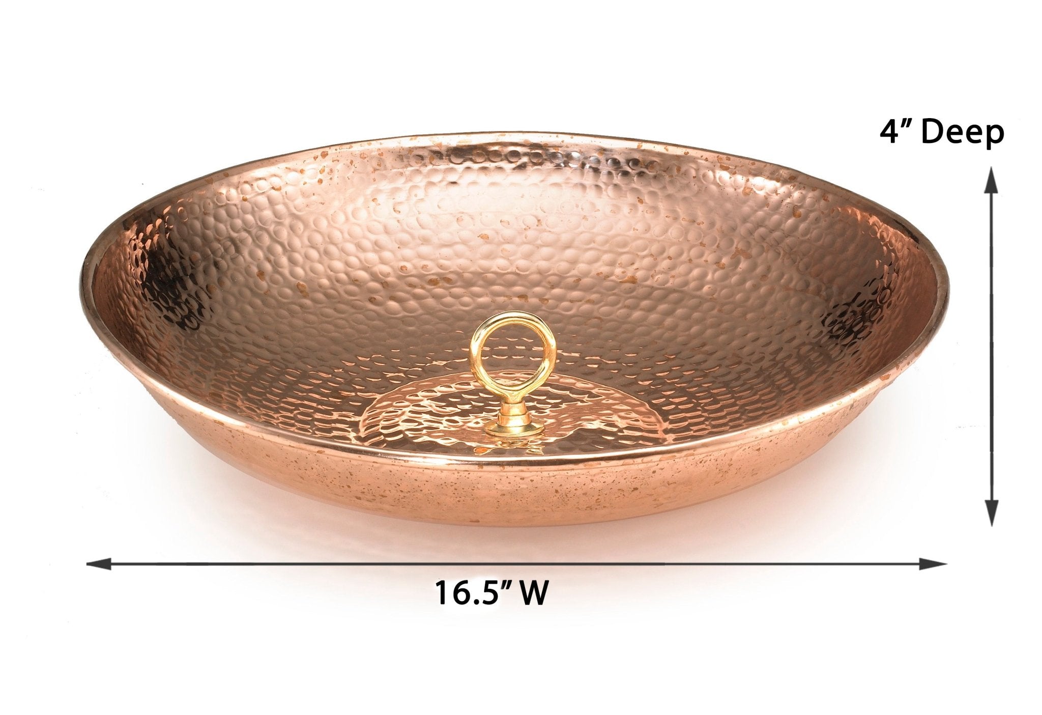 16.5 Inch Copper Rain Chain Basin - Decorative Water Collection Bowl for Garden Downspout Drainage | Perfect for Outdoor Patio, Yard & Japanese Style Landscaping