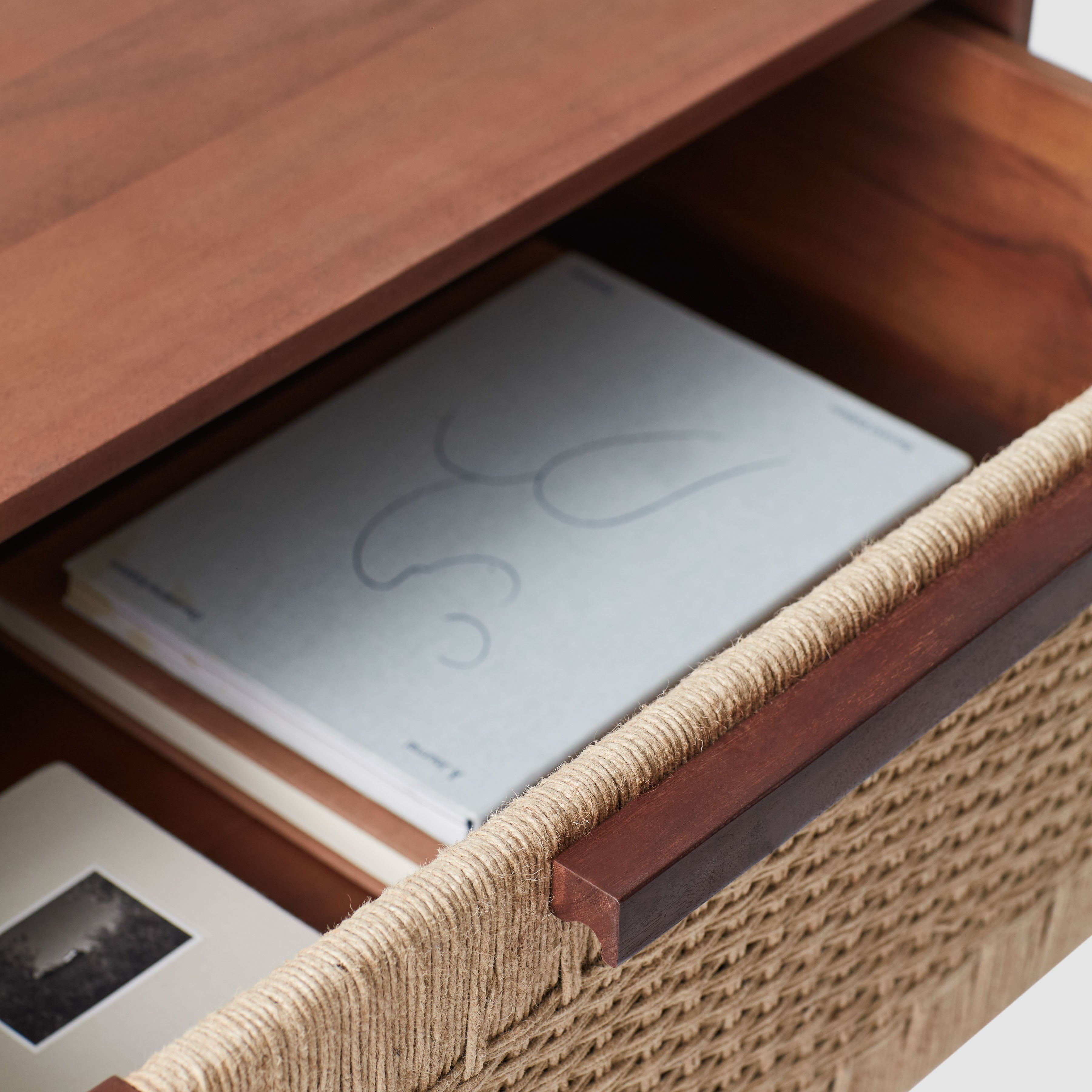 Modern Woven Nightstand with Storage Shelf - Handcrafted Rattan Bedside Table for Bedroom, Living Room & Dorm - Stylish Small End Table with Open Shelf Design