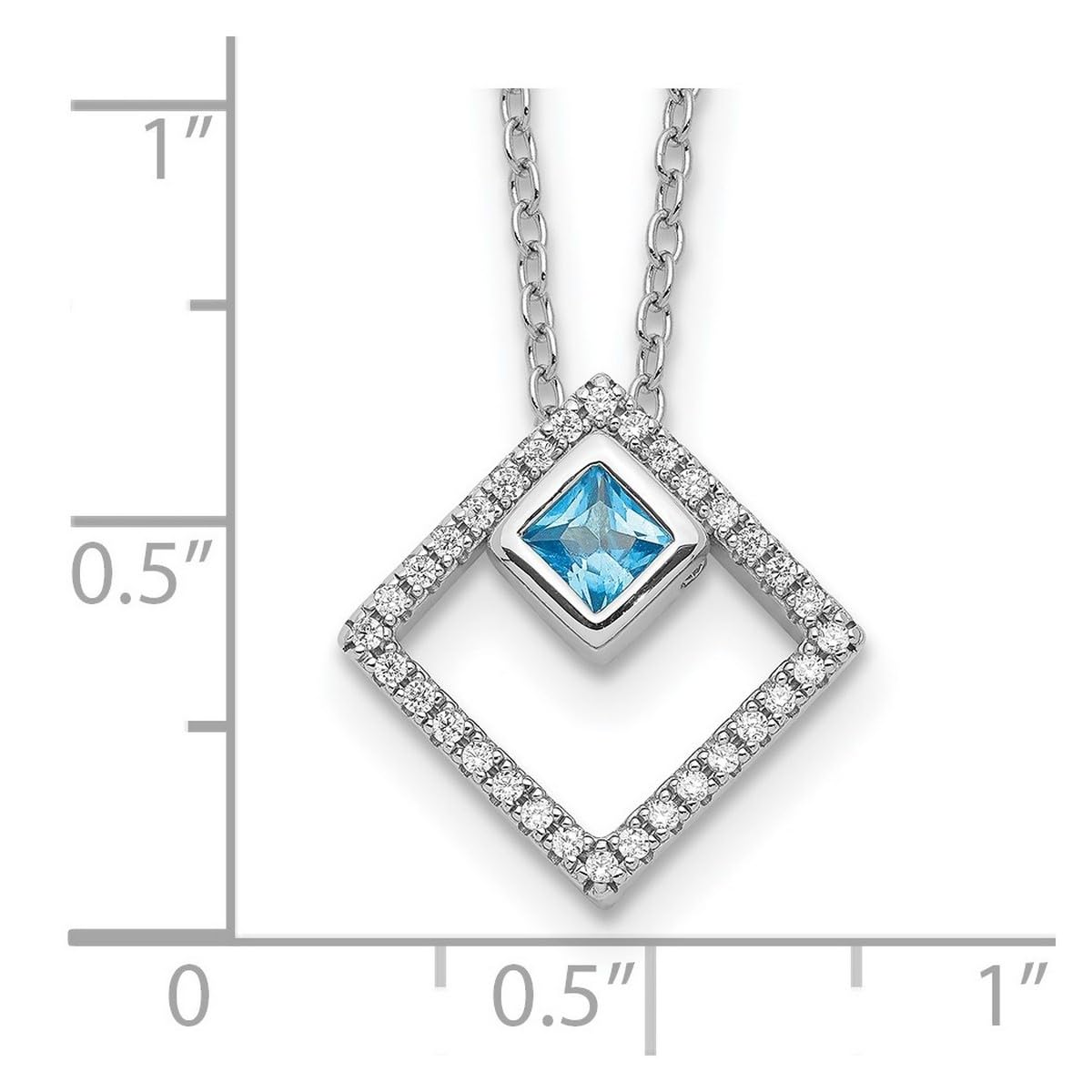 925 Sterling Silver Rhodium Plated 5mm CZ Cubic Zirconia Simulated Diamond & Spinel Pendant Necklace for Women - 16 Inch with 1 Inch Extender | Elegant Jewelry for Parties, Weddings & Everyday Wear