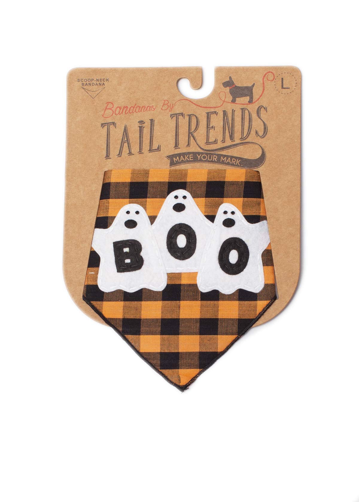 Halloween Dog Bandanas for Medium to Large Dogs - Boo & Ghouls Print, 100% Cotton Pet Bandana for Costume Parties, Trick or Treat & Photo Props