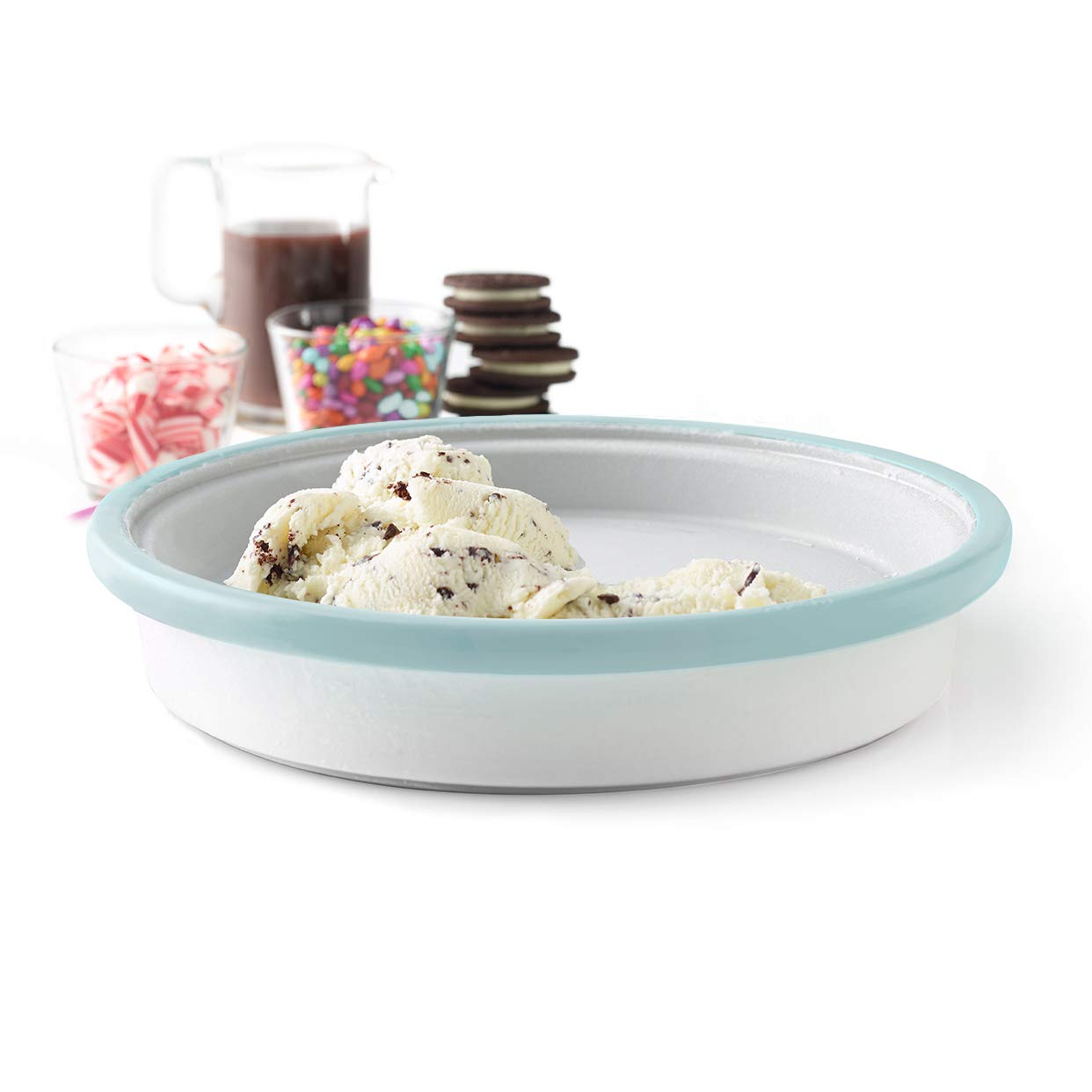 Chef'n 5255870 Sweet Spot Ice Cream Maker with Recipe Book - Blue Glow | Homemade Ice Cream Machine for Parties, Desserts & Family Fun