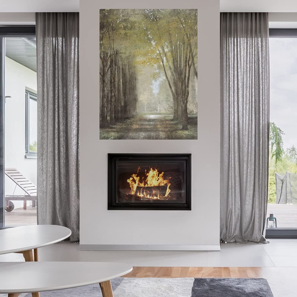 Quietly in the Mist Fine Art Canvas Wall Decor by Artist Williams - 24x32 Inch Ready to Hang Painting for Living Room, Bedroom & Office - Nature Landscape Artwork Perfect for Home Decor and Gift Giving