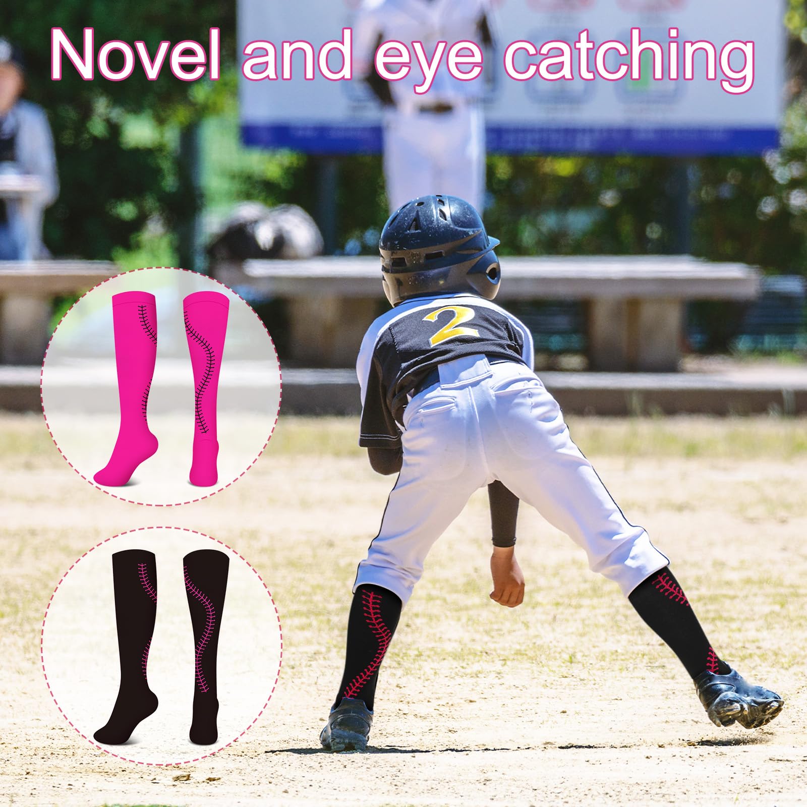 Xtremee 6 Pairs Neon Pink Softball Socks for Girls - Breathable Athletic Sports Socks with Cushioned Sole - Perfect for Softball Games, Team Sports & Active Wear