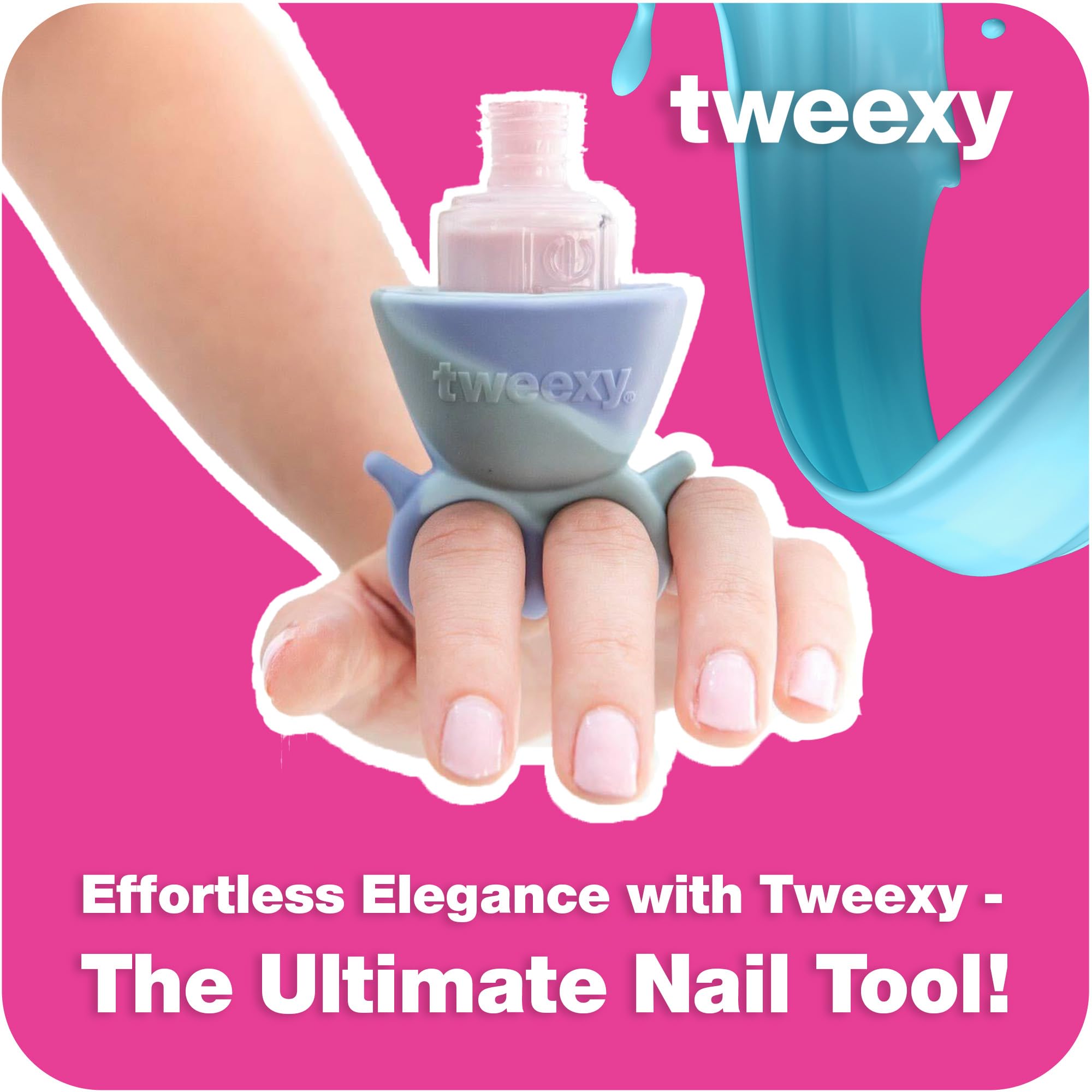 Tweexy Wearable Nail Polish Holder Ring - Perfect Gift for Teen Girls & Women - Portable Nail Polish Stand for Manicure Pedicure & DIY Nail Art - Essential Nail Polish Accessories (Camo) - Great for Travel, Home Salon & Professional Nail Technicians