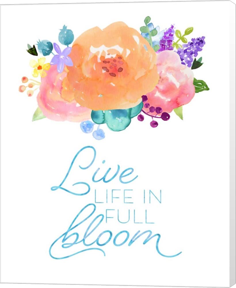 Noonday Design Flowers in Full Bloom II Canvas Wall Art - 13x16 Inches Museum Wrapped Floral Painting for Living Room, Bedroom & Office Decor
