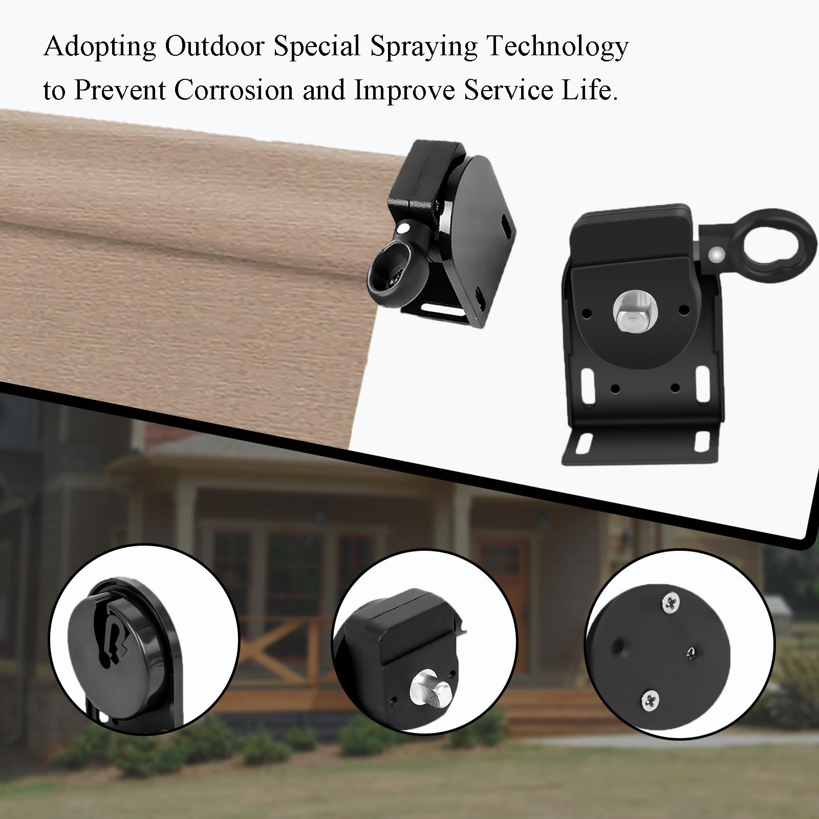 Universal Replacement Mounting Bracket for Roller Shades - Indoor/Outdoor Black Cordless Bracket - Compatible with Roller Blinds, Perfect for Windows, Doors, and Patio Shades