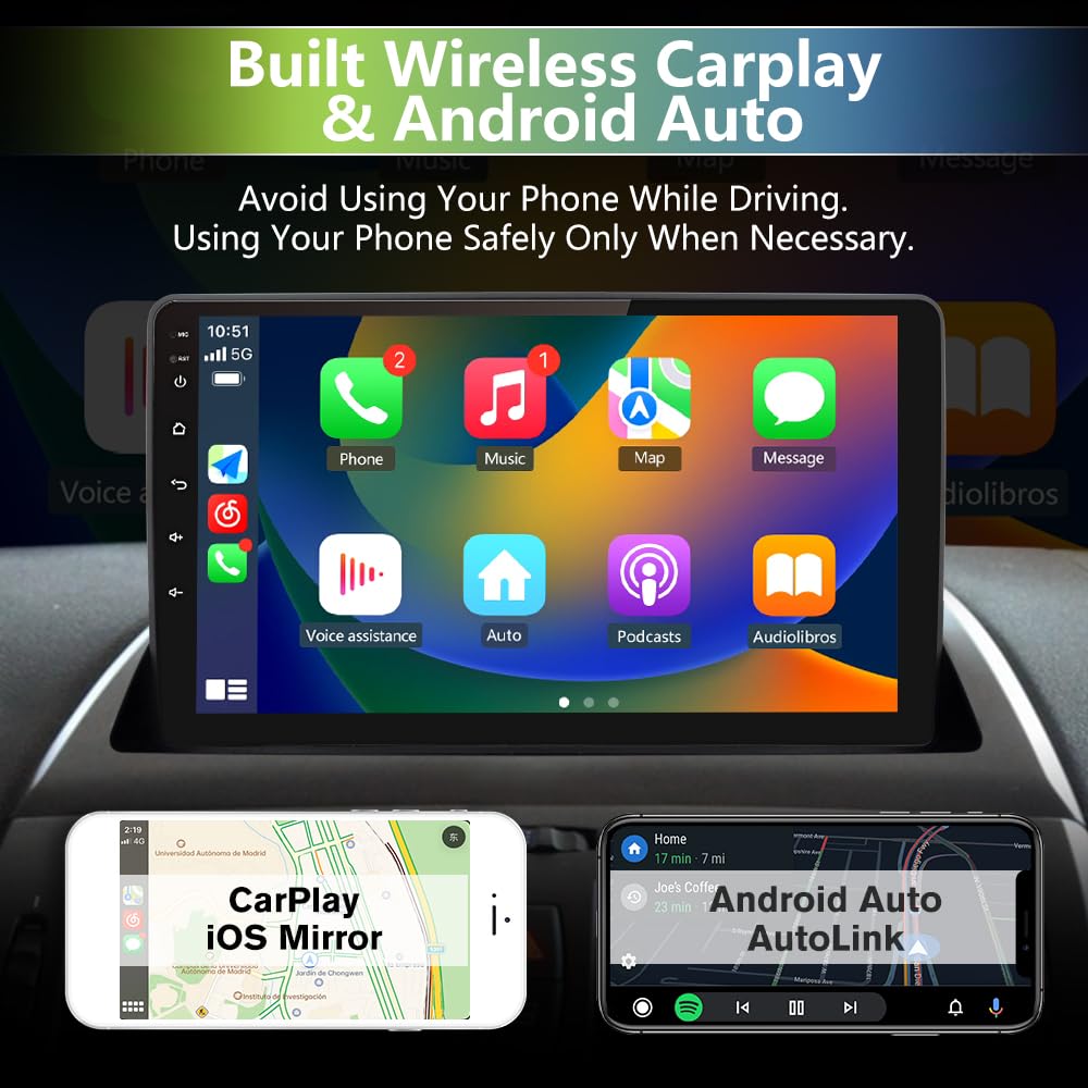 BMW X3 E83 Android 13 Car Stereo (2004-2012) - 2GB RAM 32GB ROM, Apple CarPlay & Android Auto, GPS Navigation, Bluetooth, WiFi, FM Radio | Perfect for Music Streaming, Hands-Free Calls & Road Trips