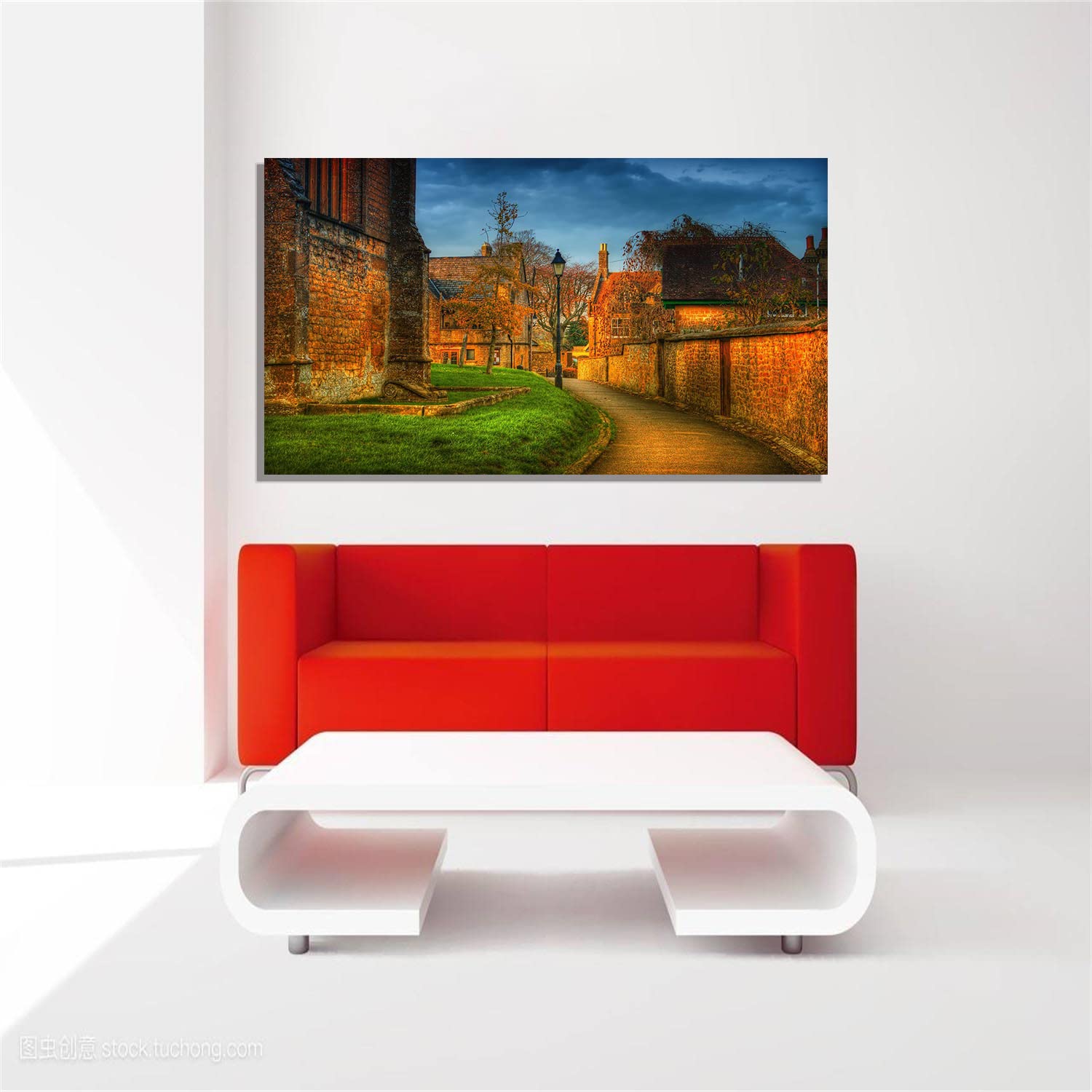 Oxford Autumn Canvas Art - Framed Landscape Painting Wall Decor for Home, Office, Bedroom - Ready to Hang - Perfect for Living Room, Dining Area & Gift Giving